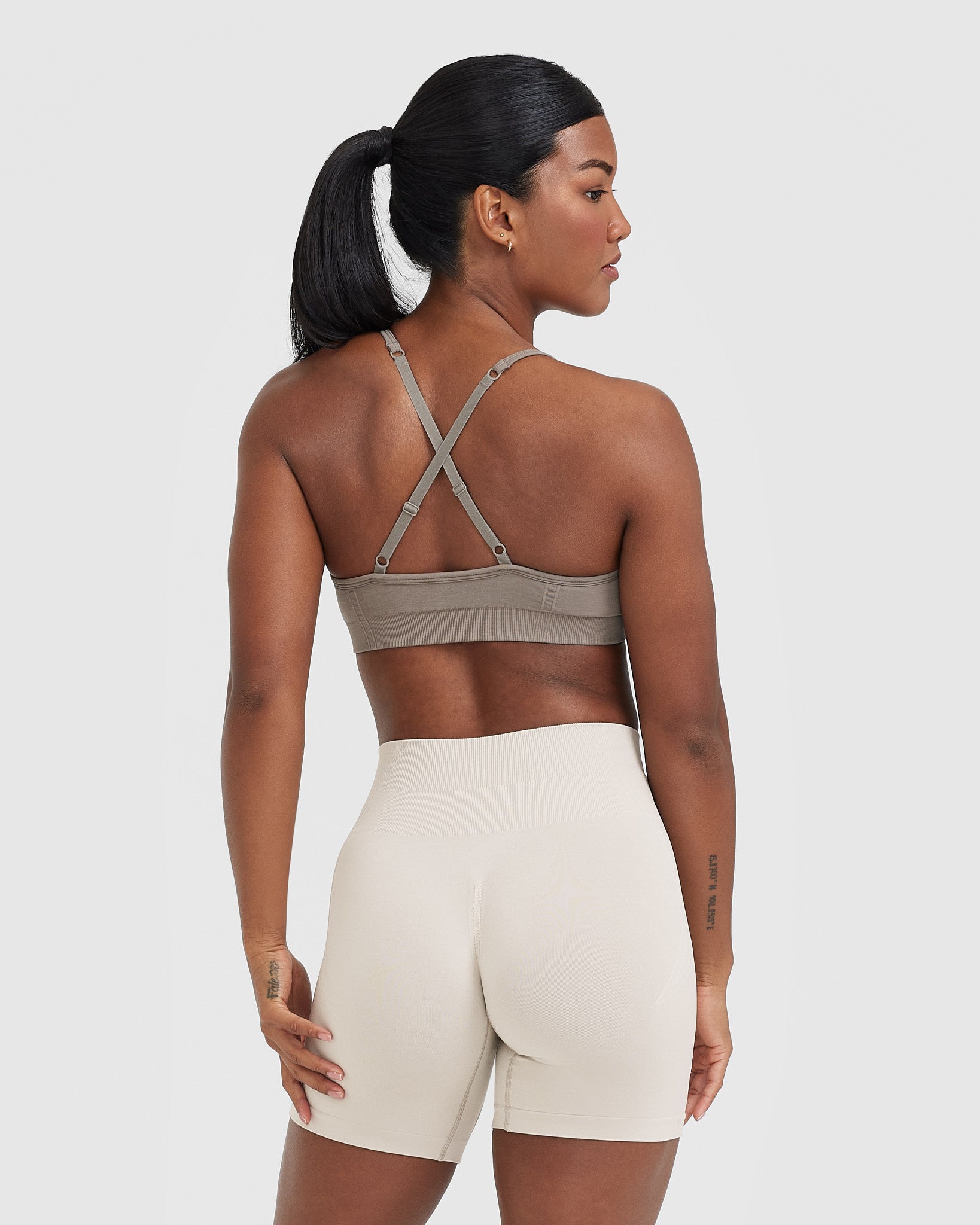 Alternative view of EffortlessLift Strappy Bralette with White Logo | Minky