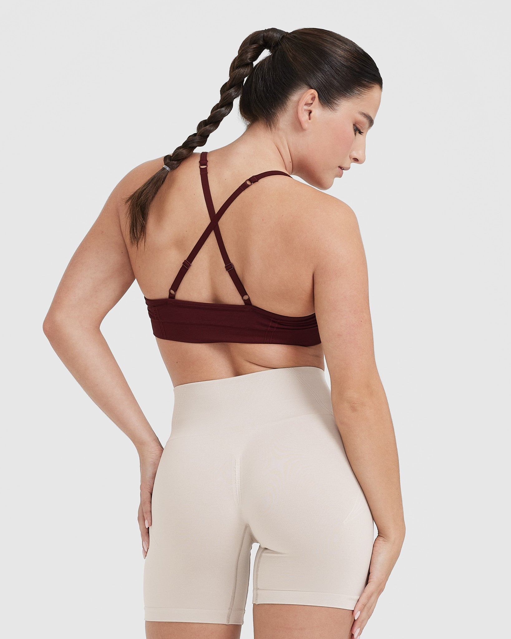 Alternative view of EffortlessLift Strappy Bralette with White Logo | Rosewood