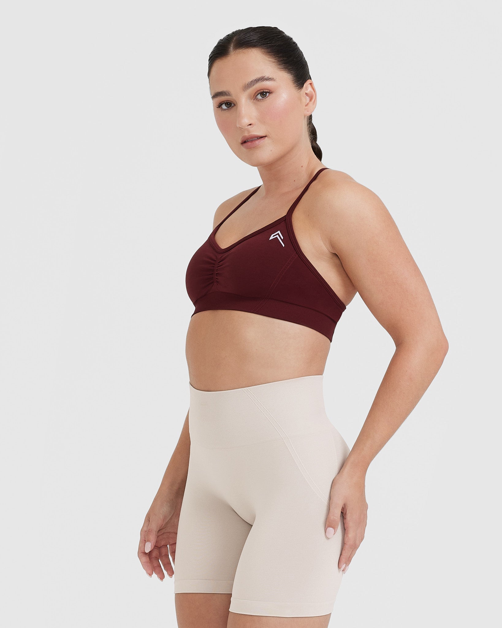EffortlessLift Strappy Bralette with White Logo | Rosewood - Image 3