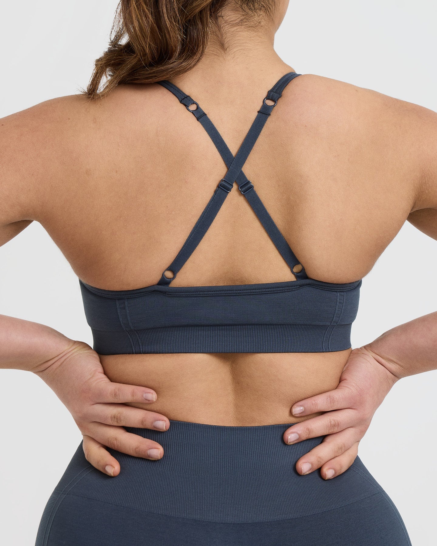 EffortlessLift Strappy Bralette with White Logo | True Blue - Image 5