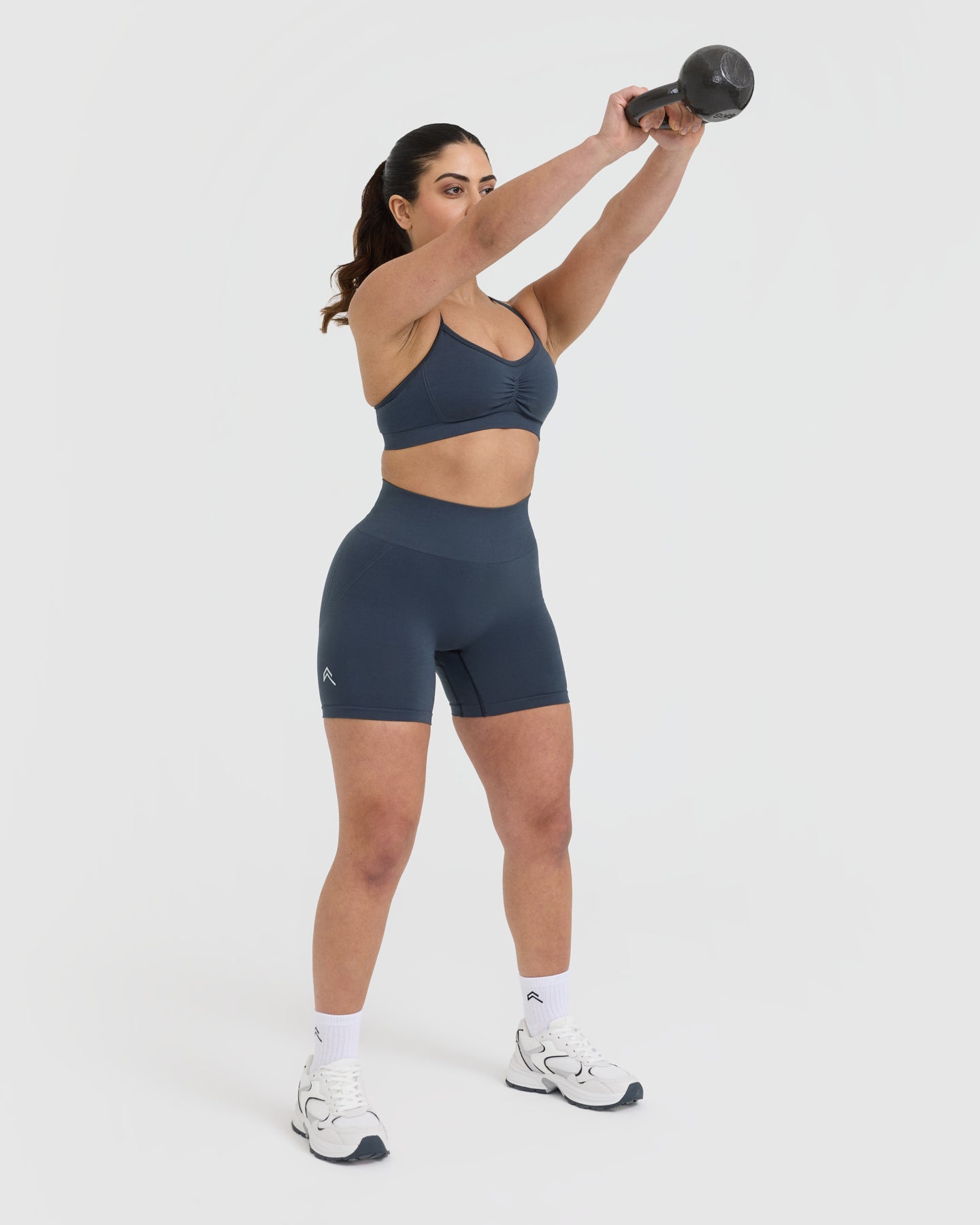 EffortlessLift Strappy Bralette with White Logo | True Blue - Image 6