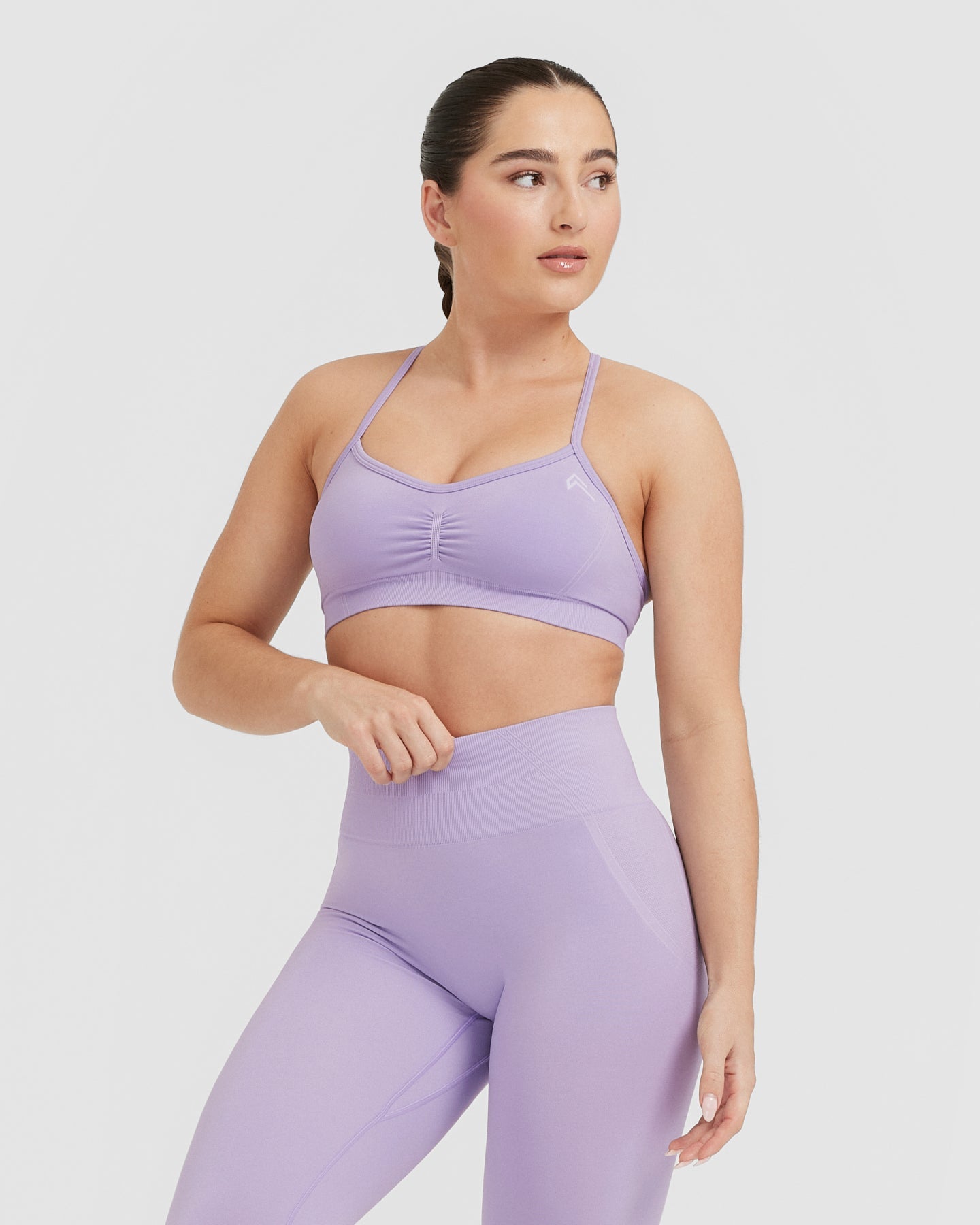 EffortlessLift Strappy Bralette with White Logo | Wisteria Purple - Image 3