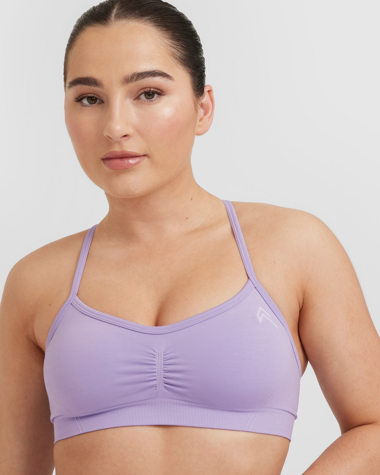 EffortlessLift Strappy Bralette with White Logo | Wisteria Purple - Image 4