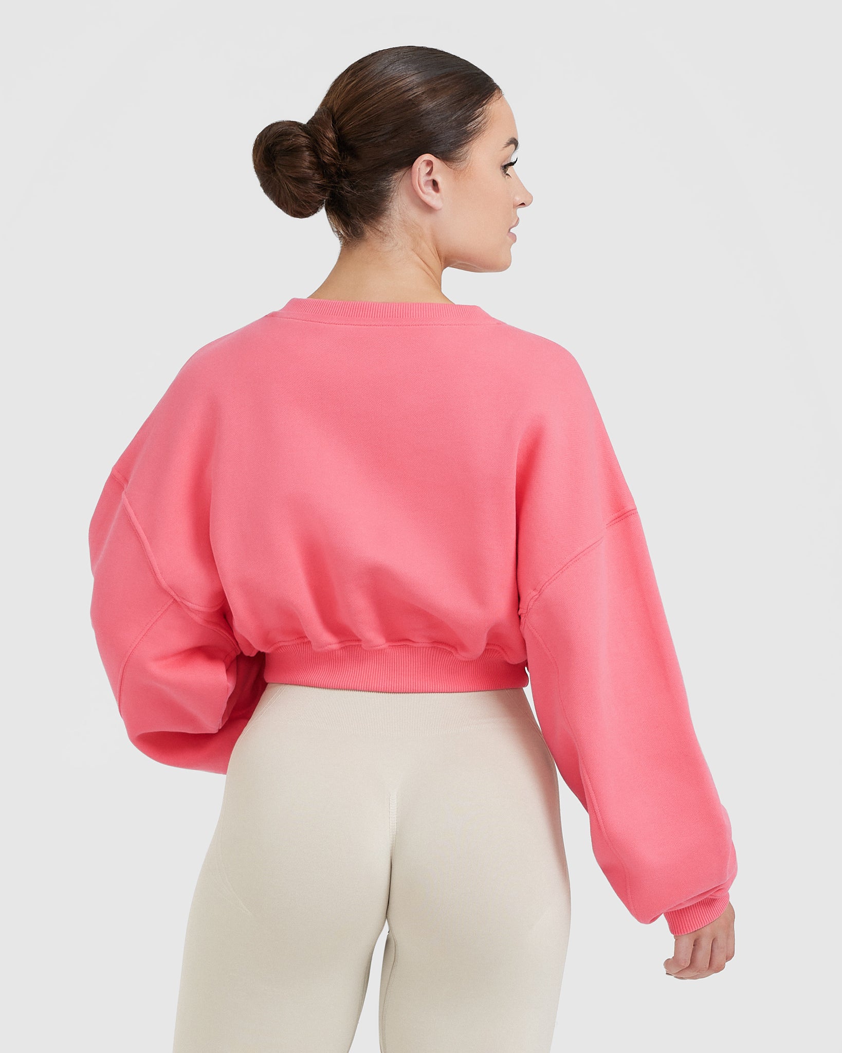 Alternative view of All Day Lightweight Oversized V Neck Sweatshirt | Amplify Pink
