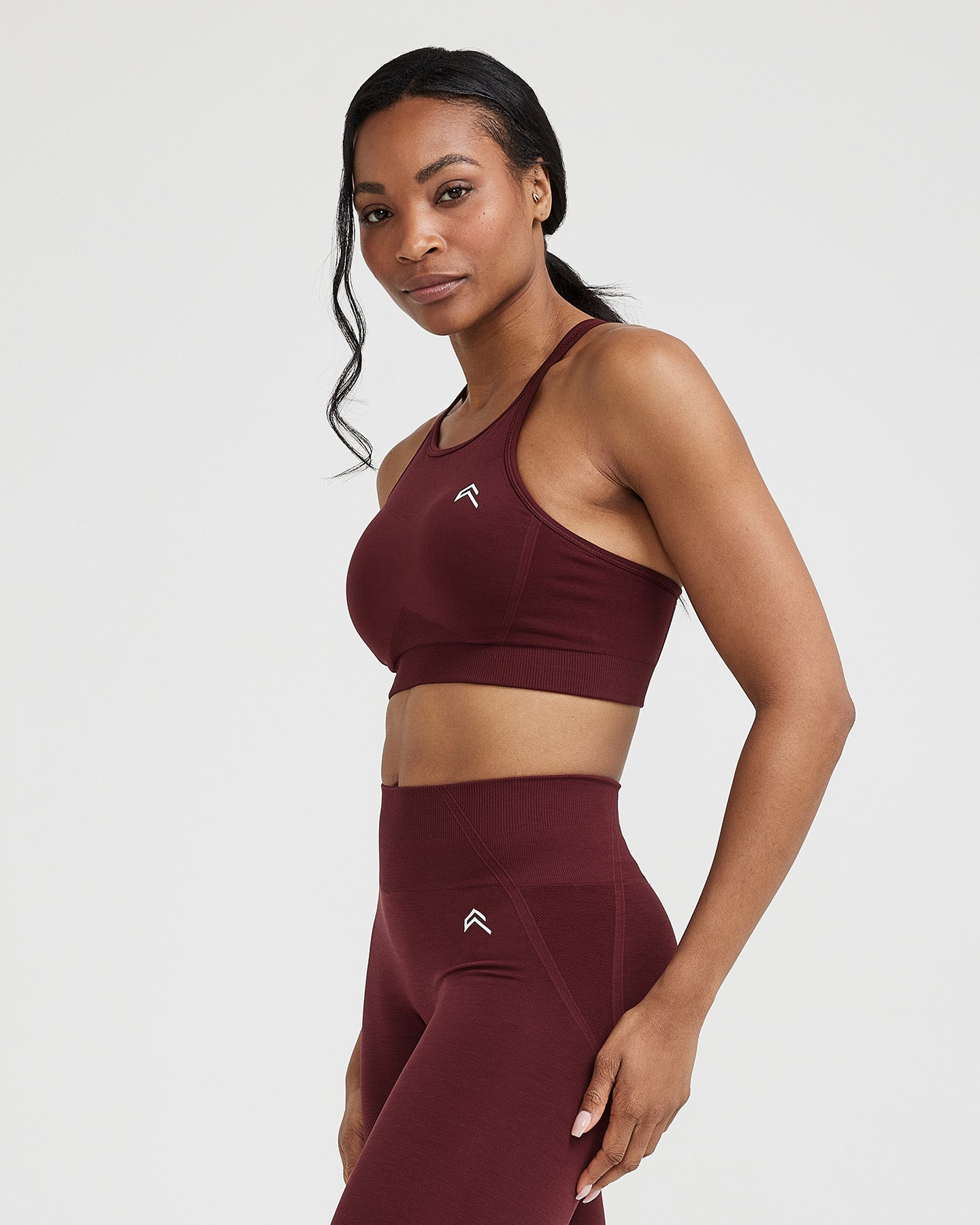 Alternative view of EffortlessLift Seamless High Neck Bralette with White Logo | Rosewood