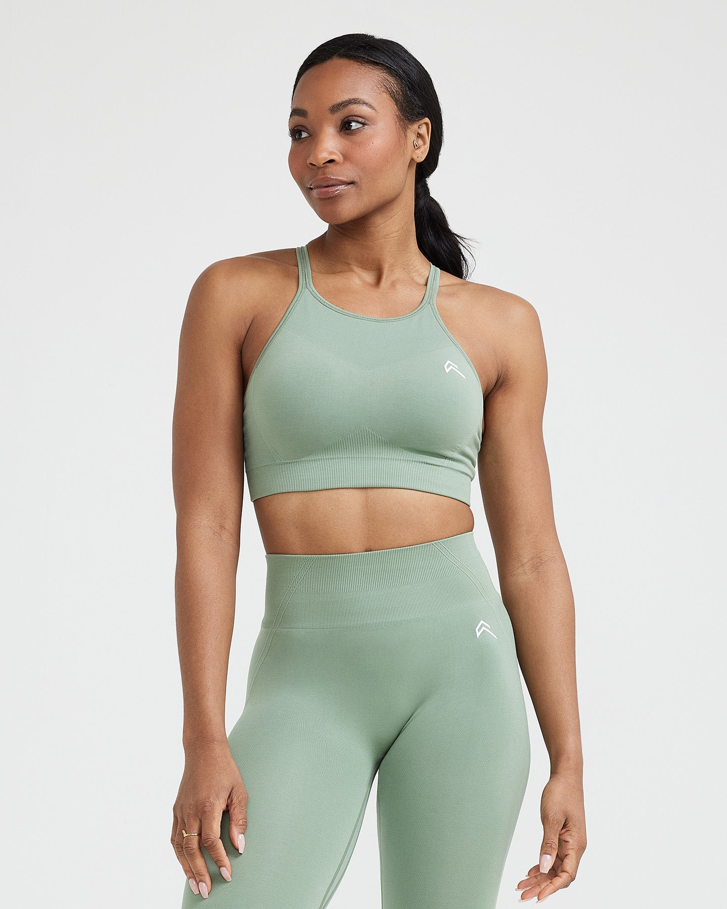 EffortlessLift Seamless High Neck Bralette | Sage