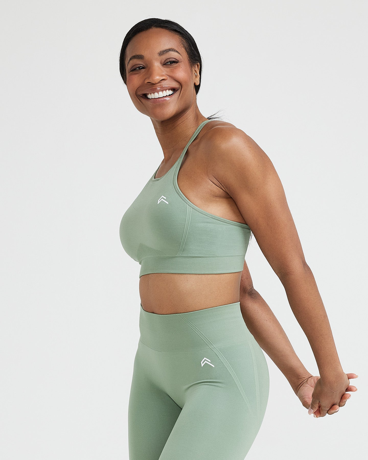 Alternative view of EffortlessLift Seamless High Neck Bralette | Sage