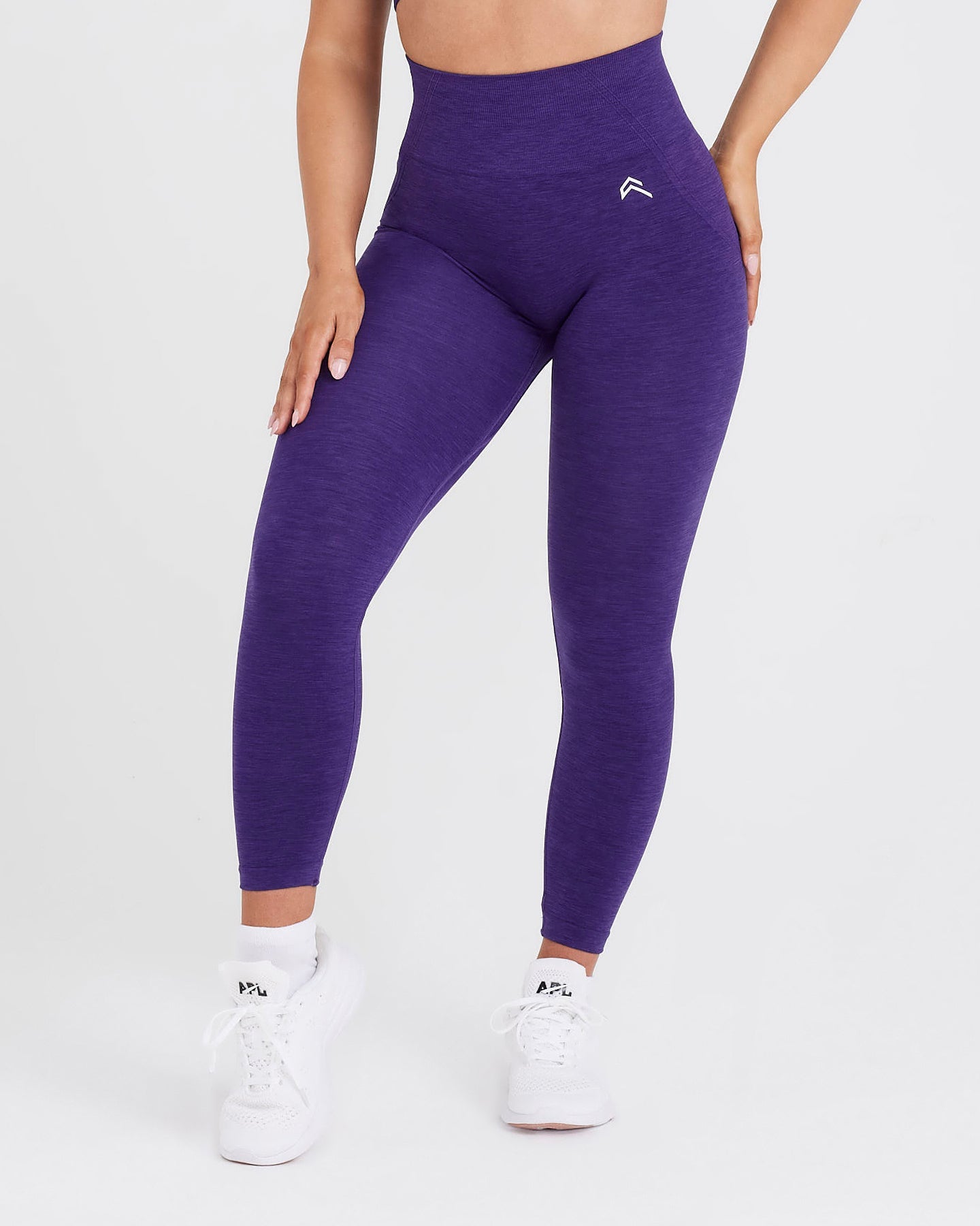 EffortlessLift Seamless Leggings with White Logo | Amethyst