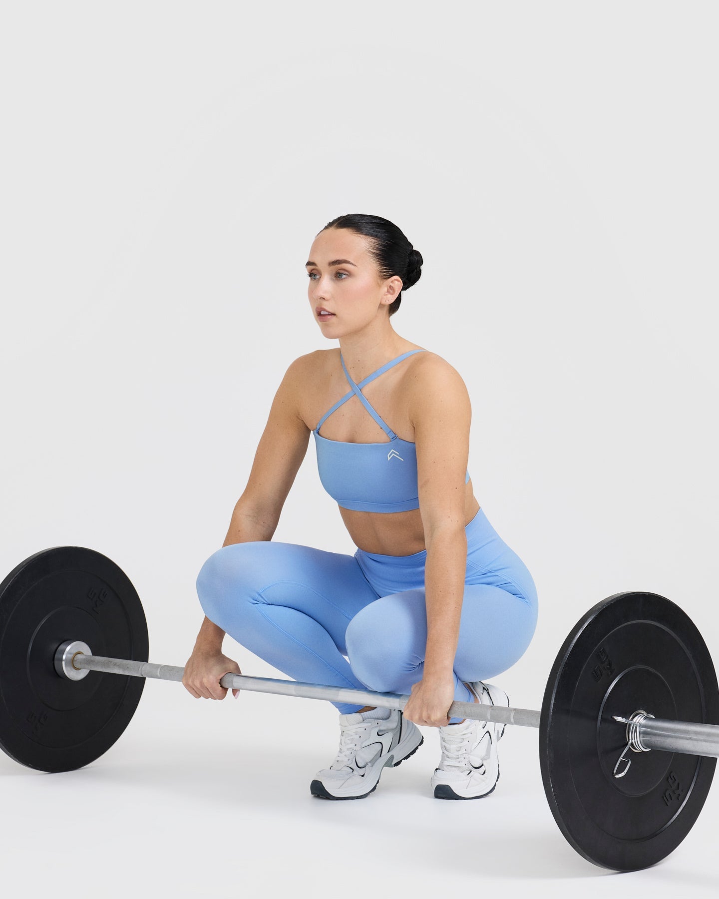 EffortlessLift Seamless Leggings with White Logo | Powdered Blue - Image 6