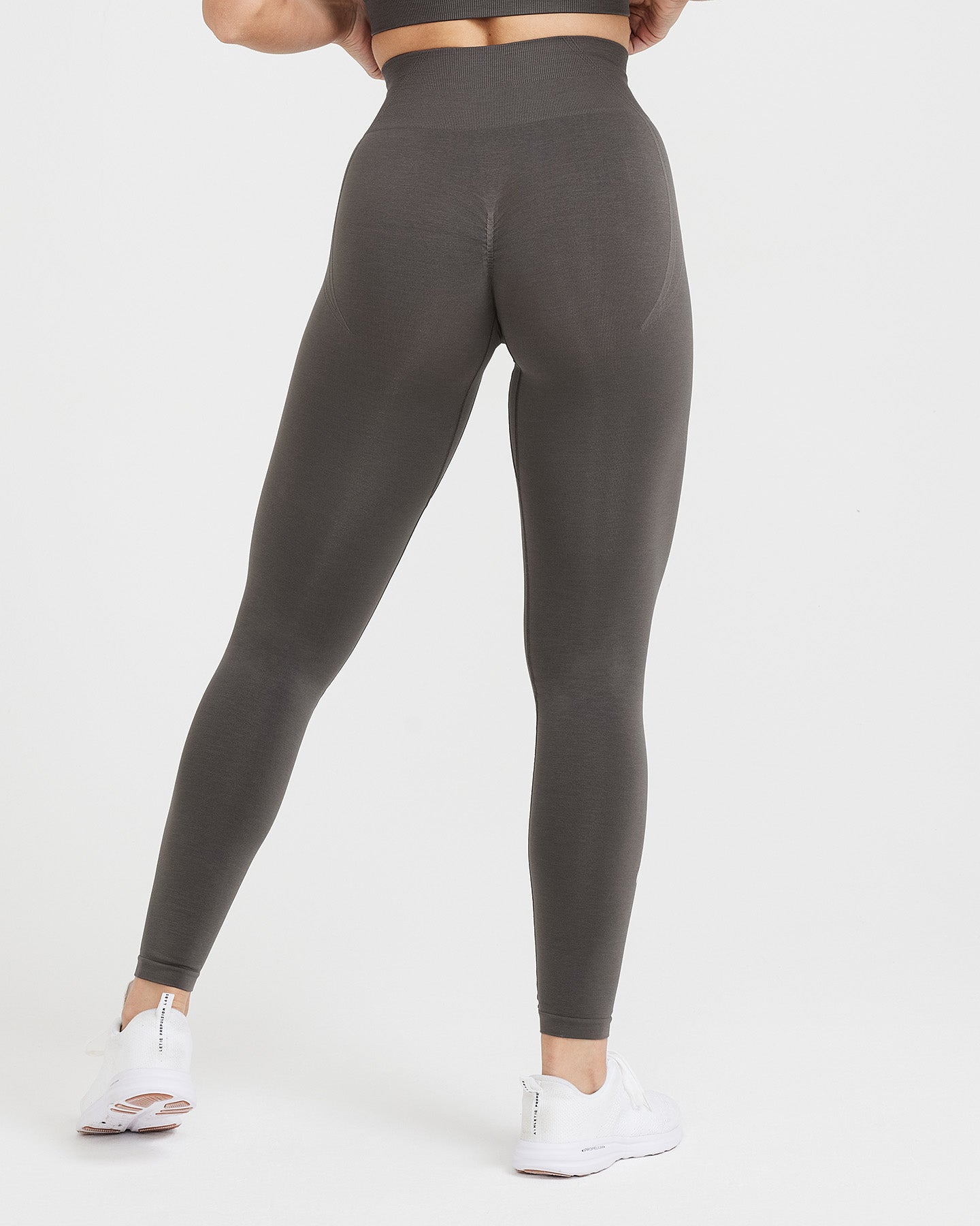EffortlessLift Seamless Leggings with White Logo | Deep Taupe - Image 4