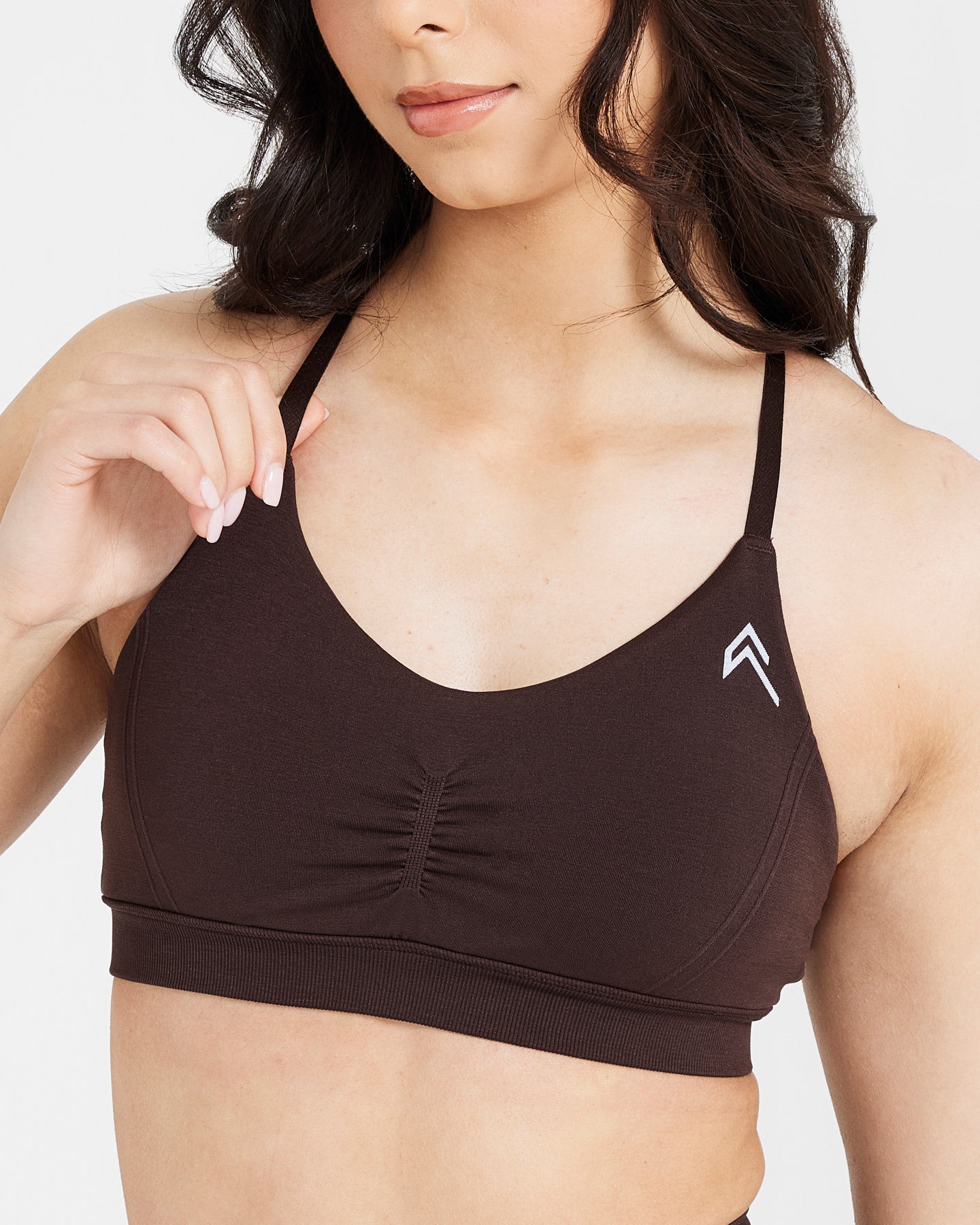 EffortlessLift Micro Bralette with White Logo | 70% Cocoa - Image 4