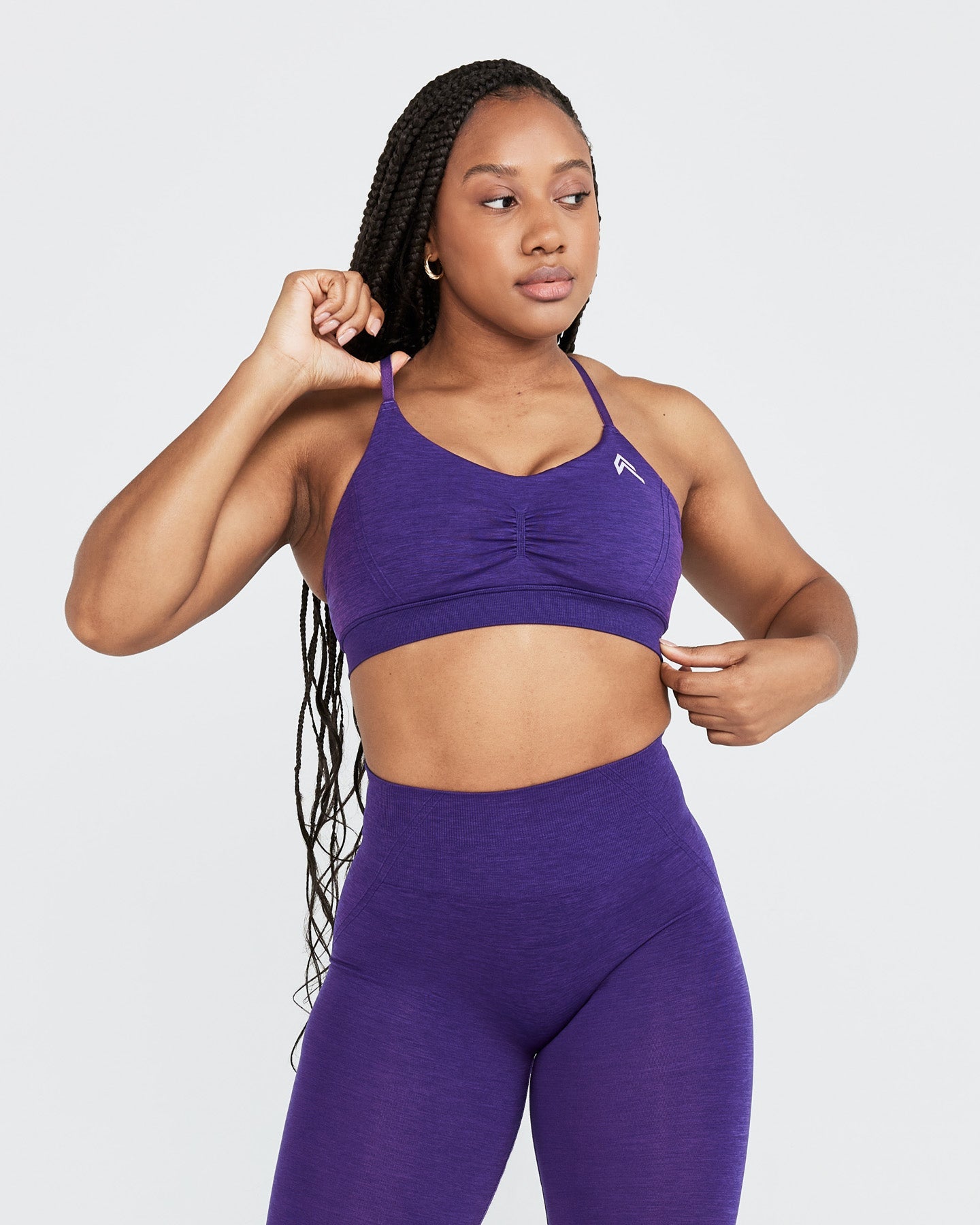 EffortlessLift Micro Bralette with White Logo | Amethyst