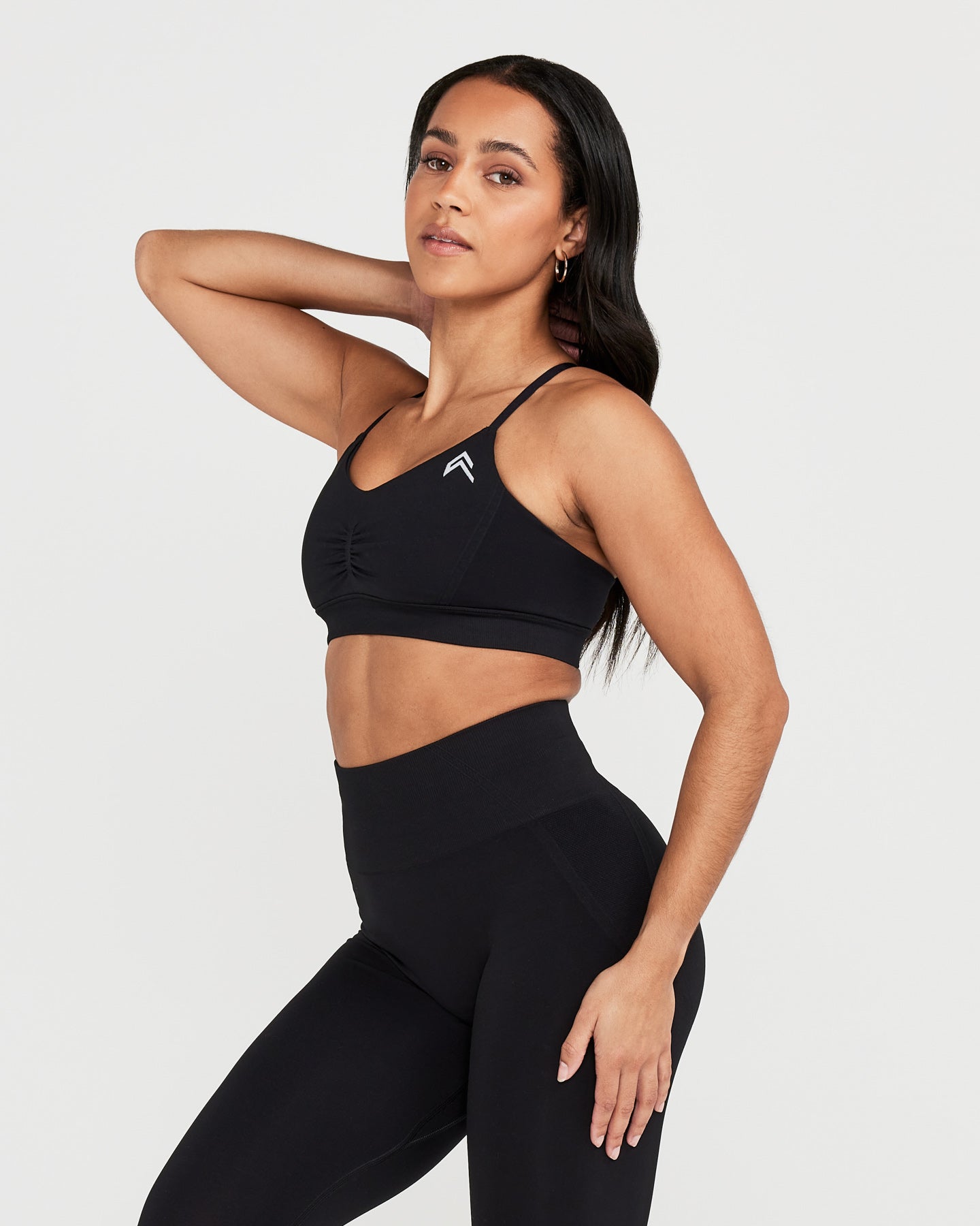 EffortlessLift Micro Bralette with White Logo | Black - Image 3