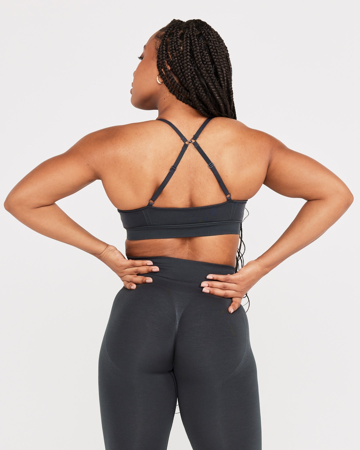 Alternative view of EffortlessLift Micro Bralette with White Logo | Coal