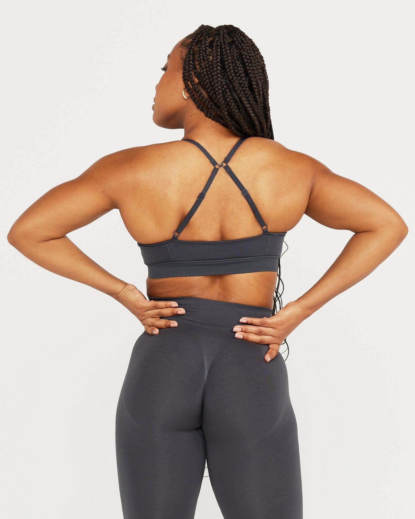 Alternative view of EffortlessLift Micro Bralette with White Logo | Coal