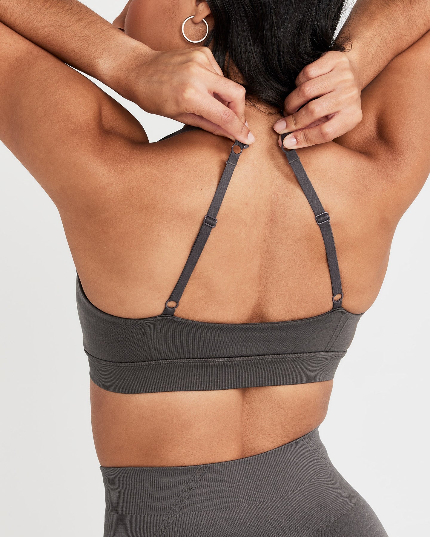 EffortlessLift Micro Bralette with White Logo | Deep Taupe - Image 5