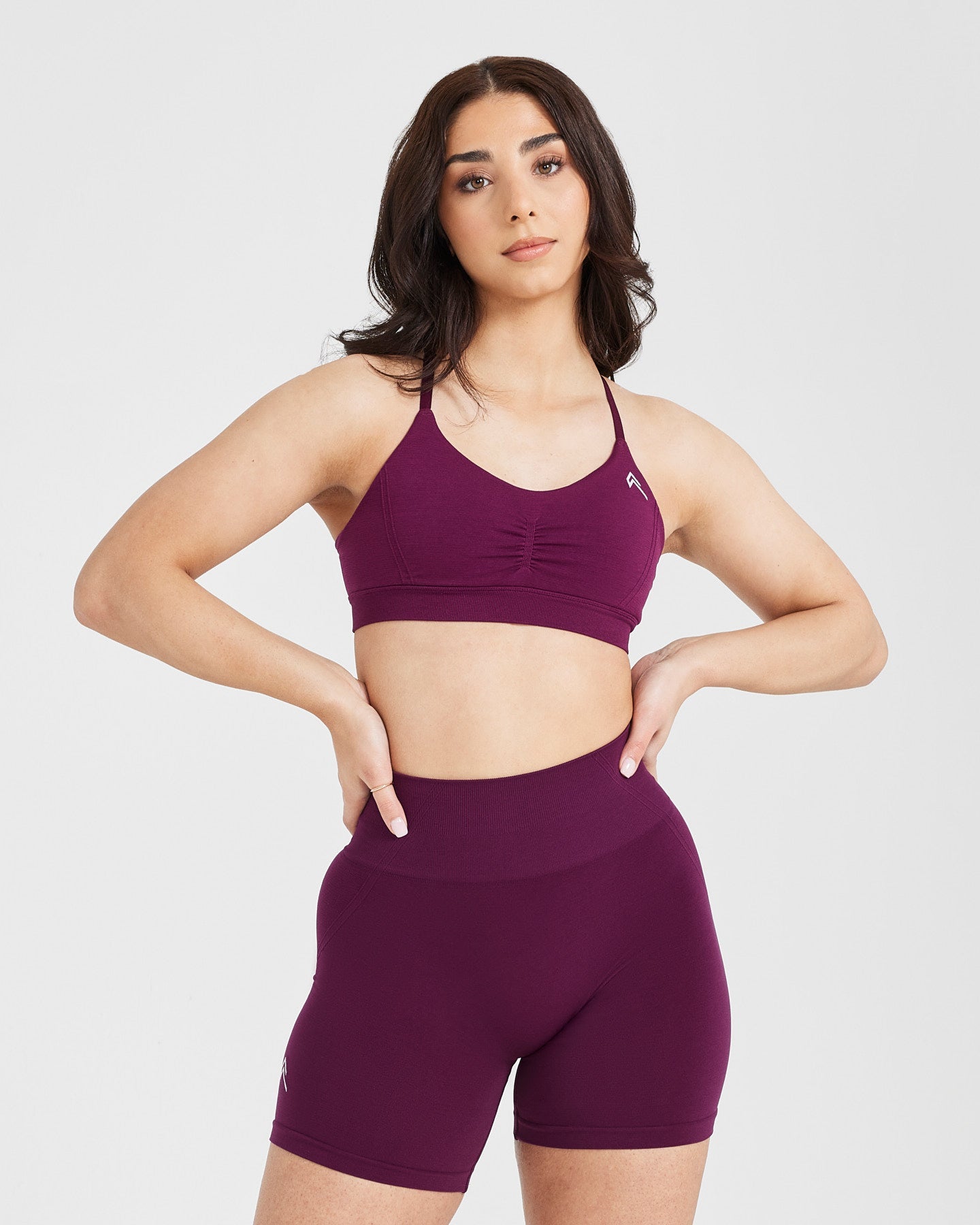 EffortlessLift Micro Bralette with White Logo | Ripe Fig