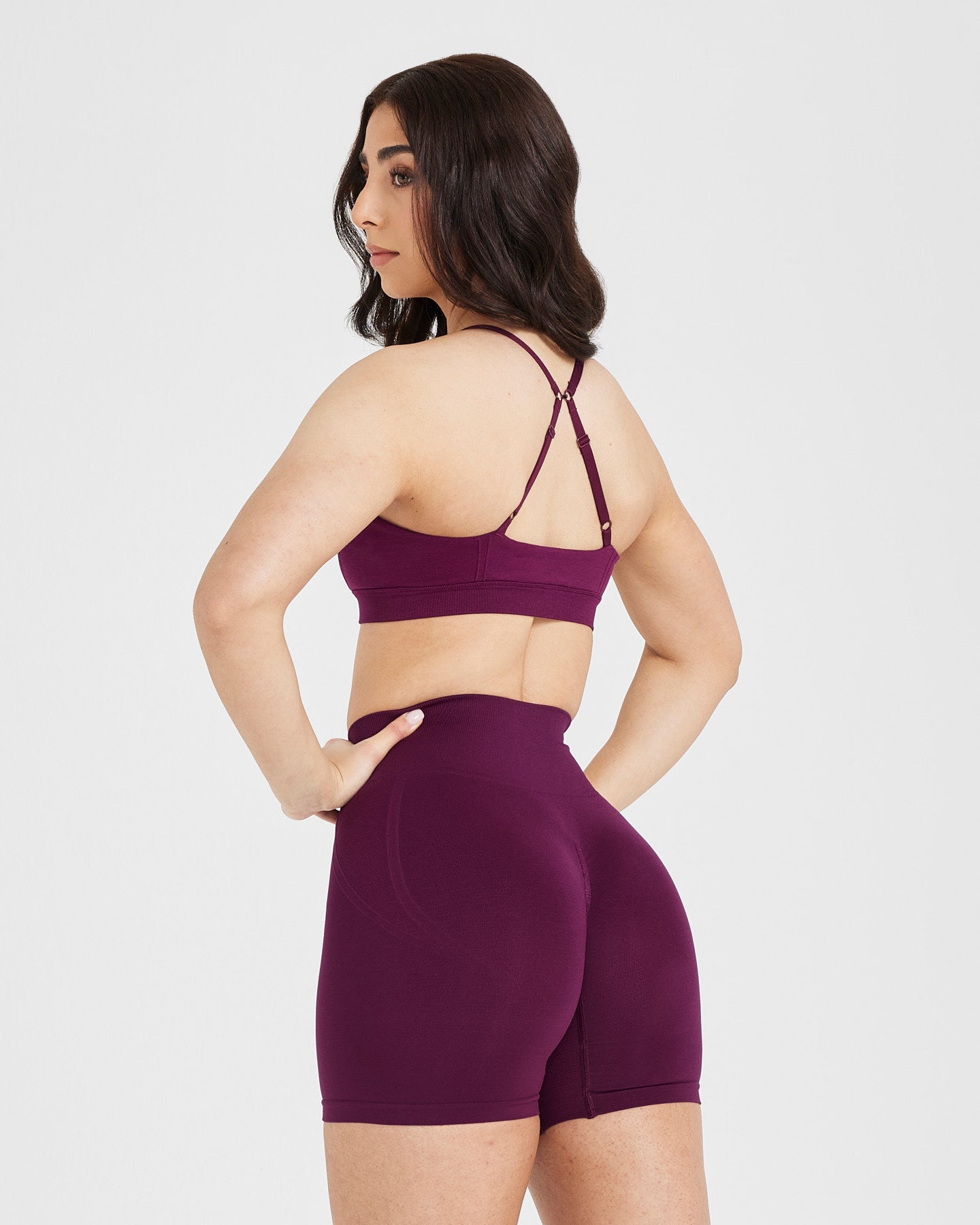 Alternative view of EffortlessLift Micro Bralette with White Logo | Ripe Fig