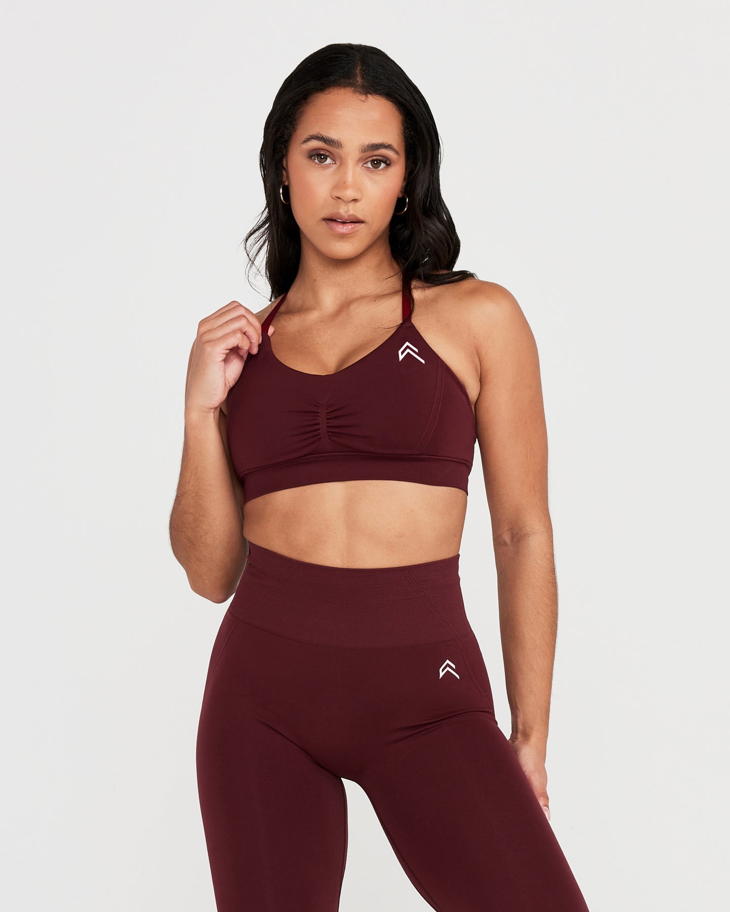 EffortlessLift Micro Bralette with White Logo | Rosewood