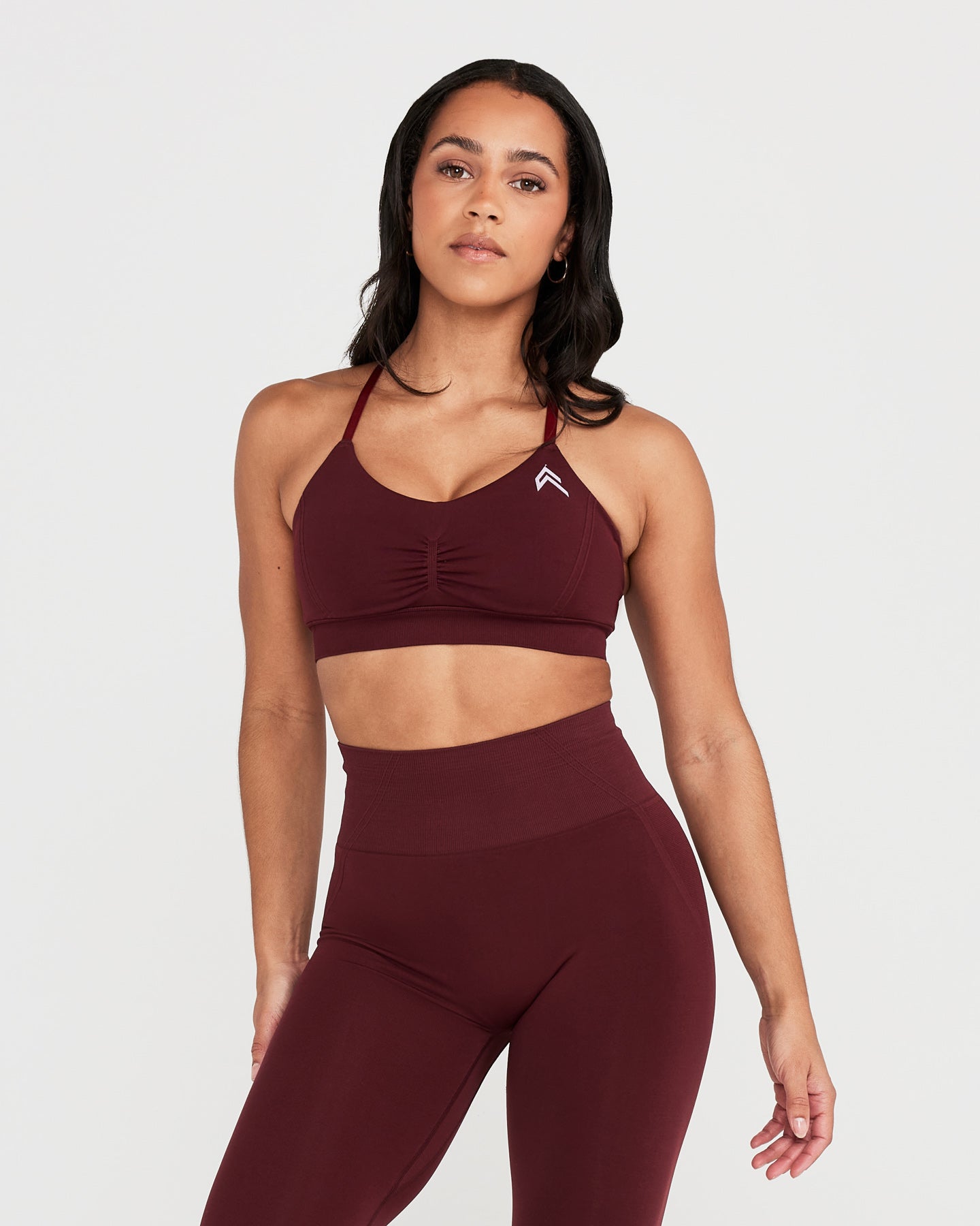 EffortlessLift Micro Bralette with White Logo | Rosewood