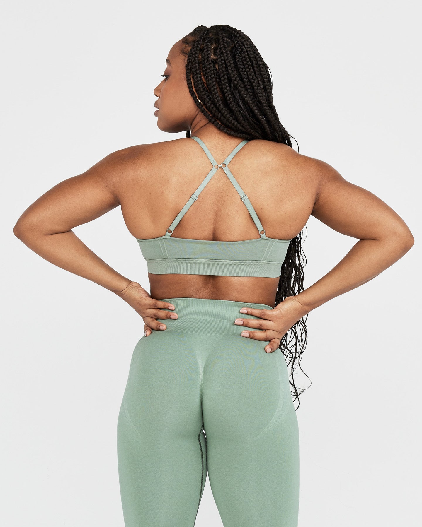 Alternative view of EffortlessLift Micro Bralette with White Logo | Sage
