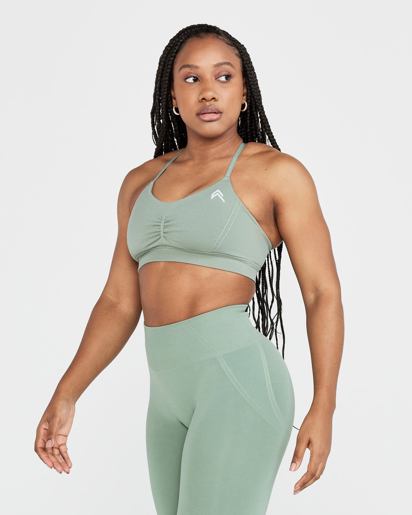 EffortlessLift Micro Bralette with White Logo | Sage - Image 3