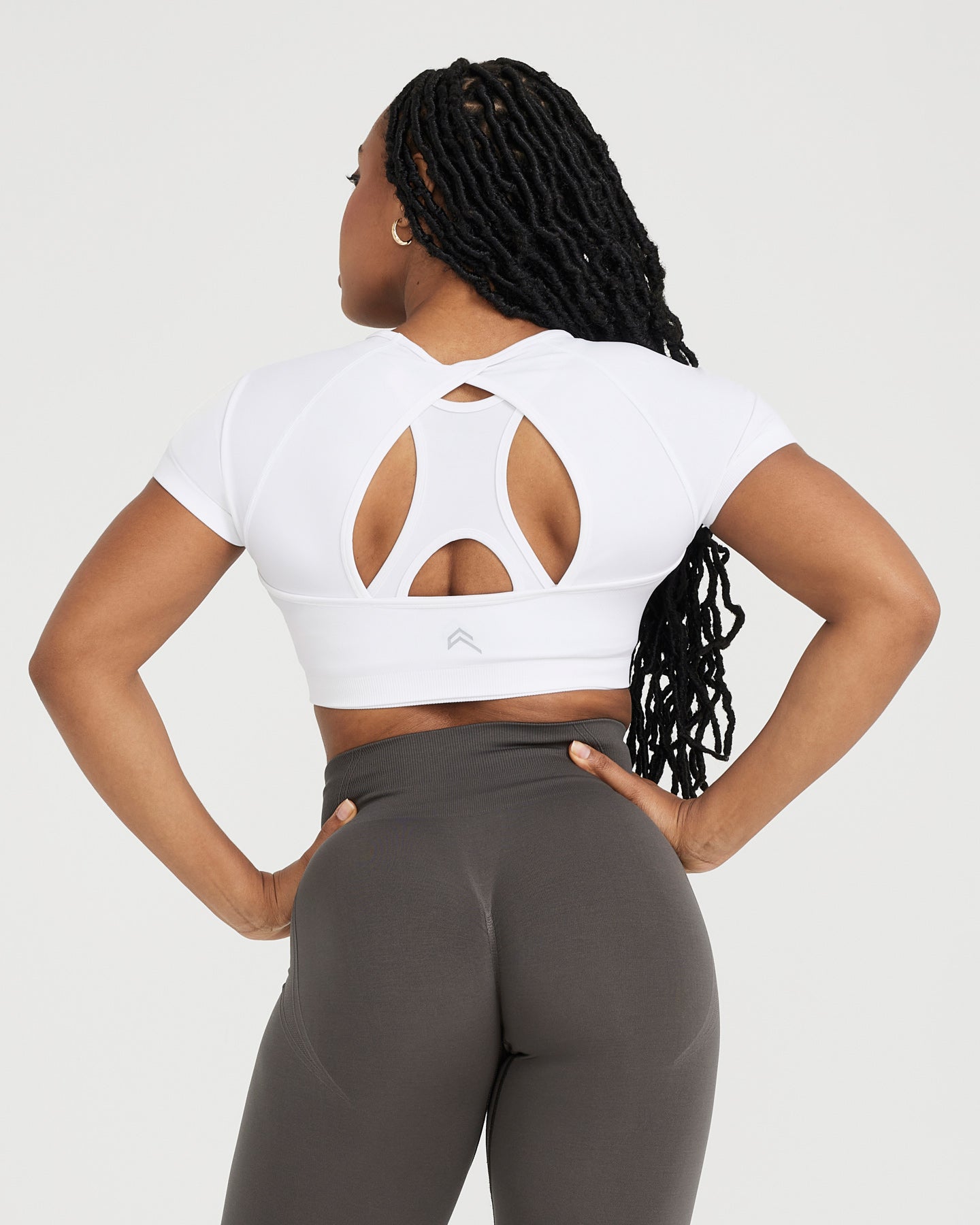 EffortlessLift Seamless Short Sleeve Crop Top | White - Image 2