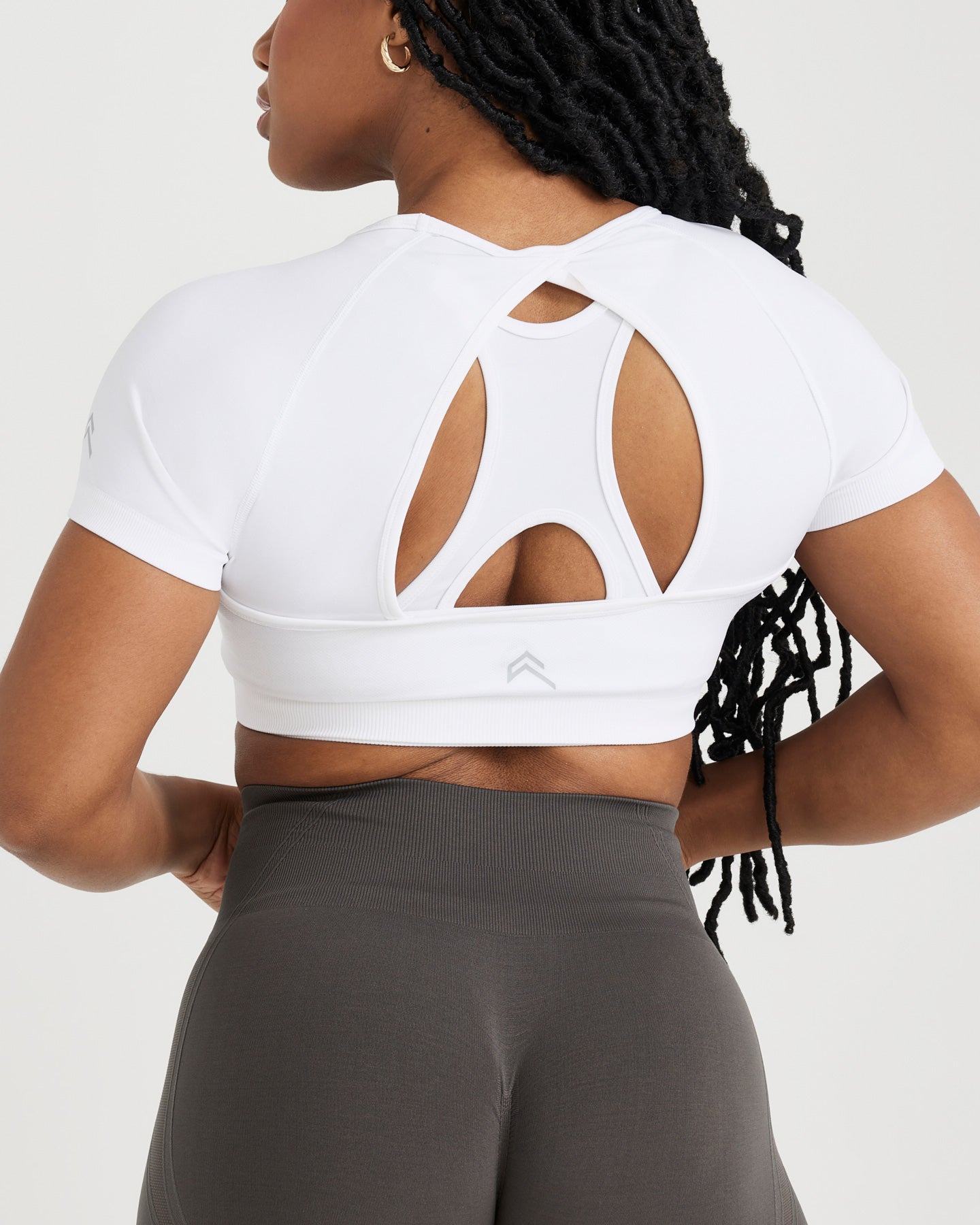 EffortlessLift Seamless Short Sleeve Crop Top | White - Image 5