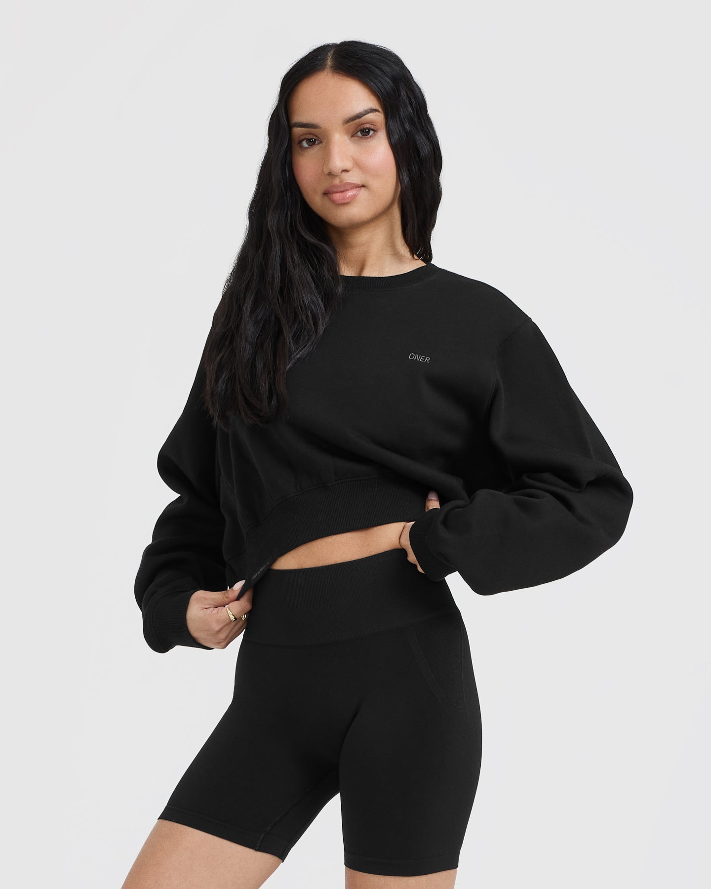 Foundations Crop Sweatshirt | Black - Image 3