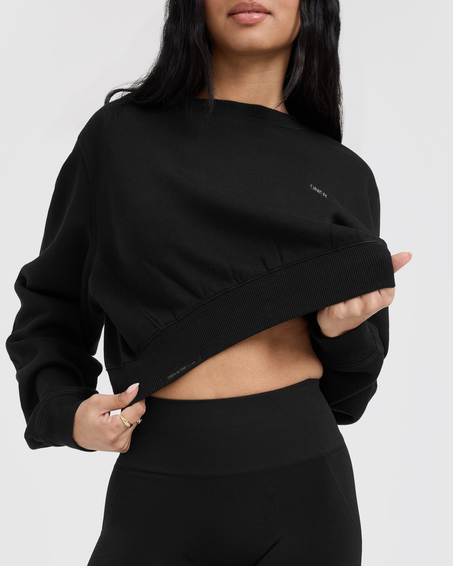 Foundations Crop Sweatshirt | Black - Image 4