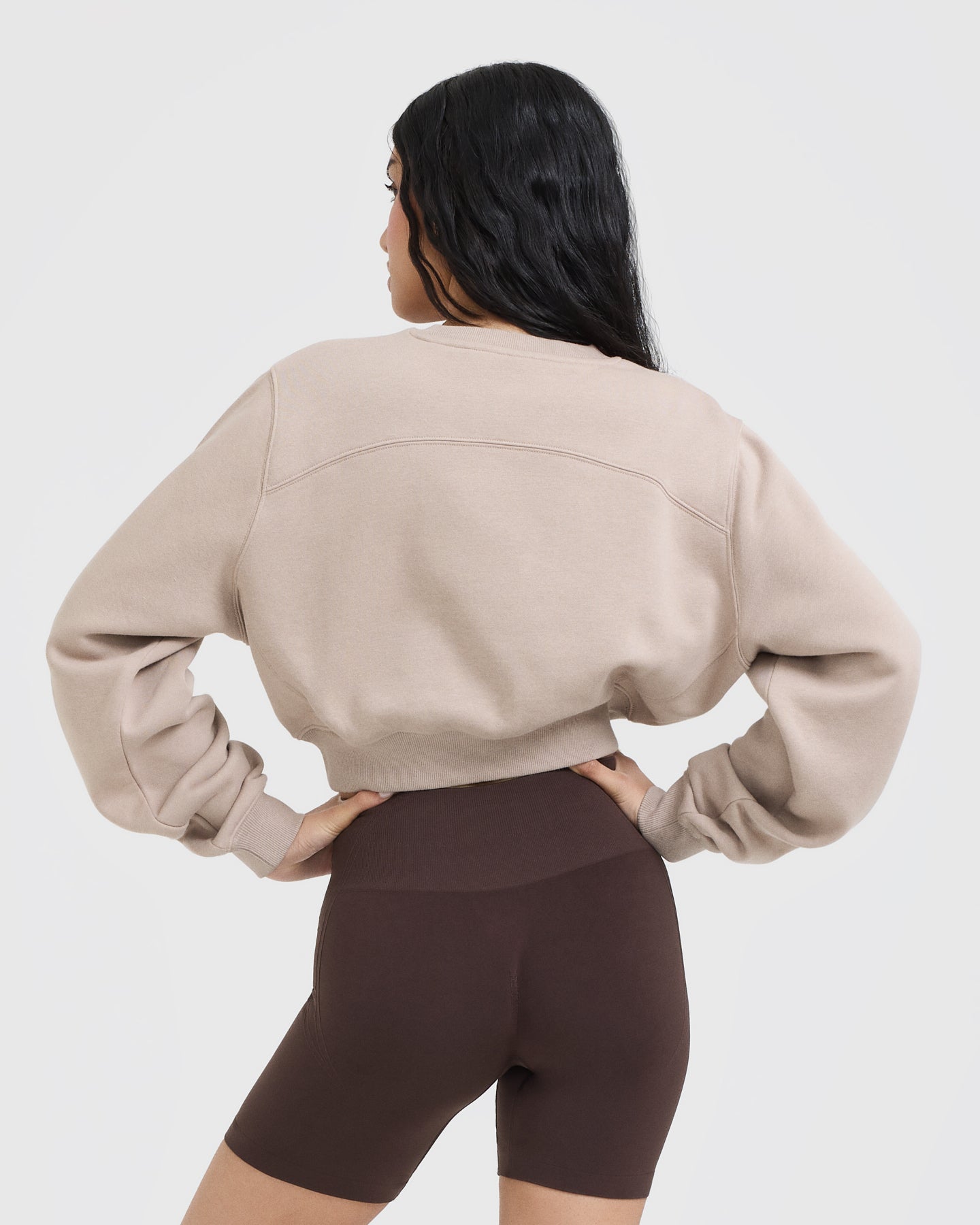 Alternative view of Foundations Crop Sweatshirt | Mushroom Brown