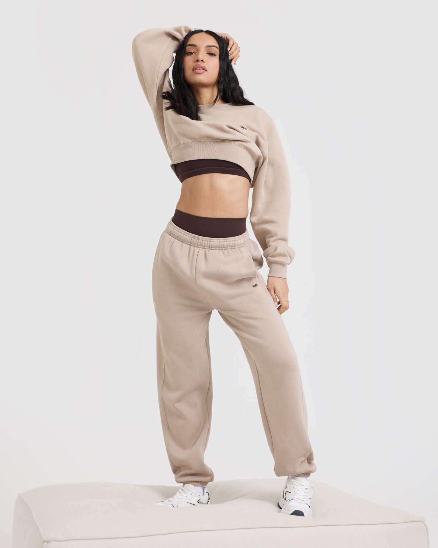 Foundations Crop Sweatshirt | Mushroom Brown - Image 3