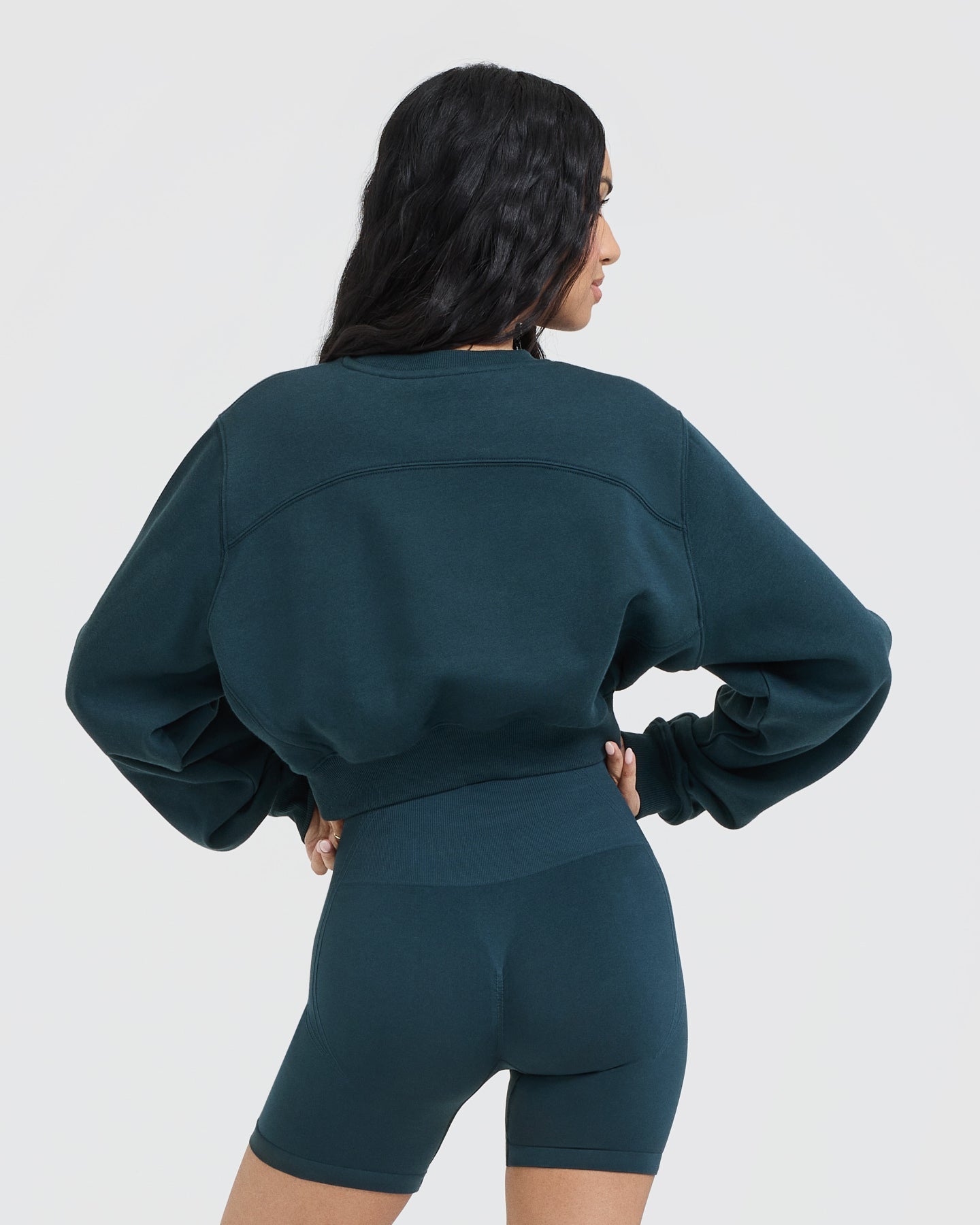 Alternative view of Foundations Crop Sweatshirt | Oil Blue