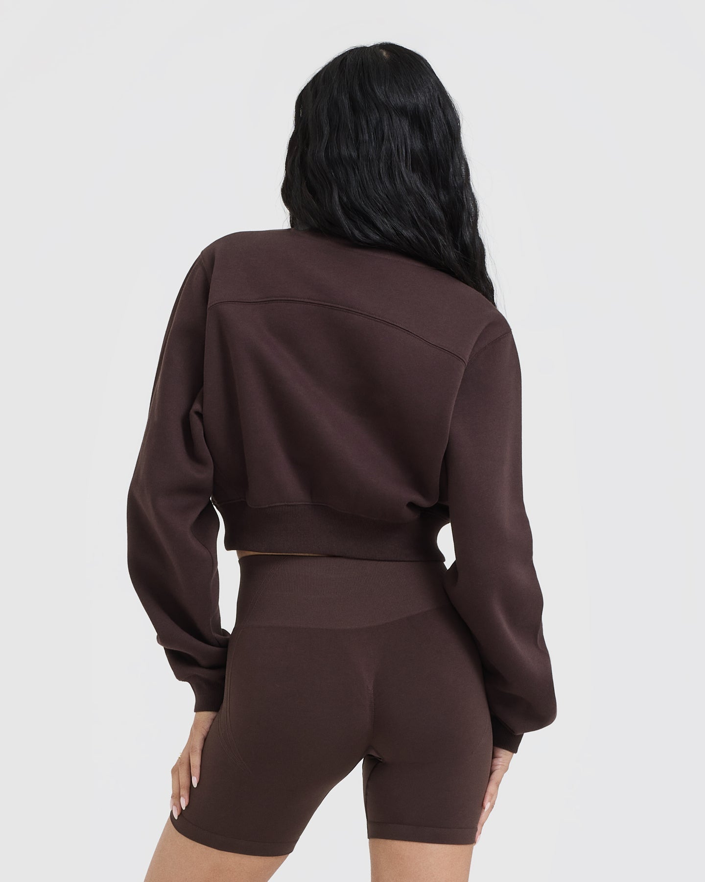 Alternative view of Foundations Crop Sweatshirt | Plum Brown
