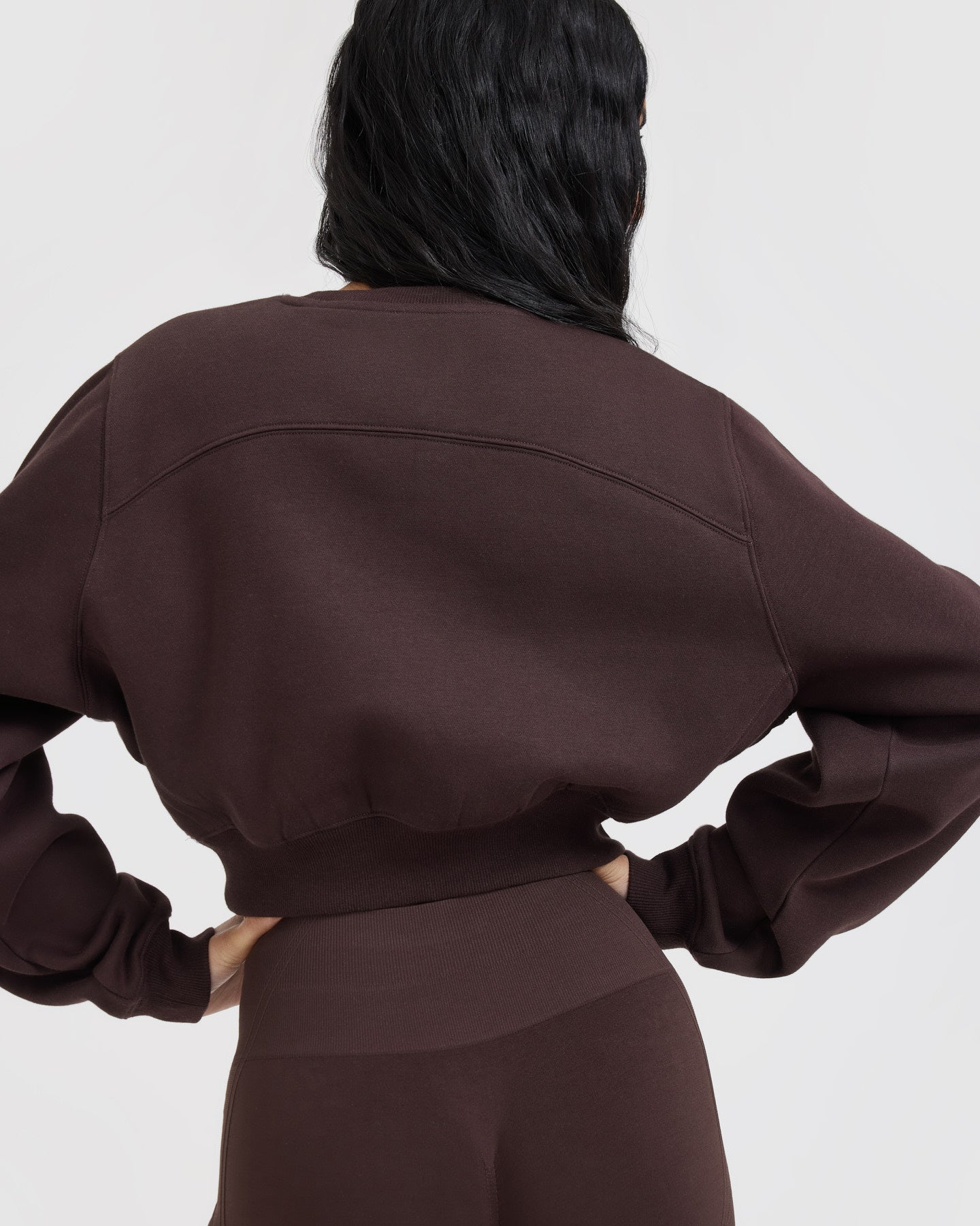 Foundations Crop Sweatshirt | Plum Brown - Image 5