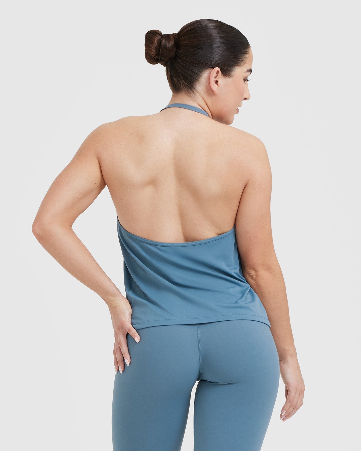 Go To High Neck Loose Crop Vest | Moonstone Blue - Image 2