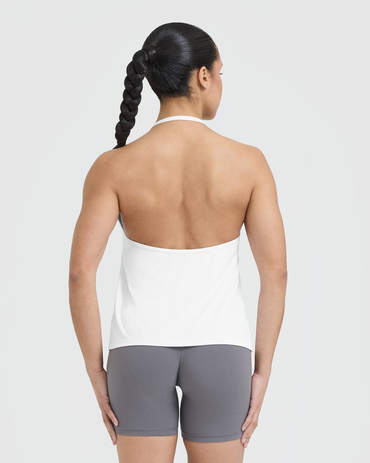 Go To High Neck Loose Crop Vest | White - Image 2