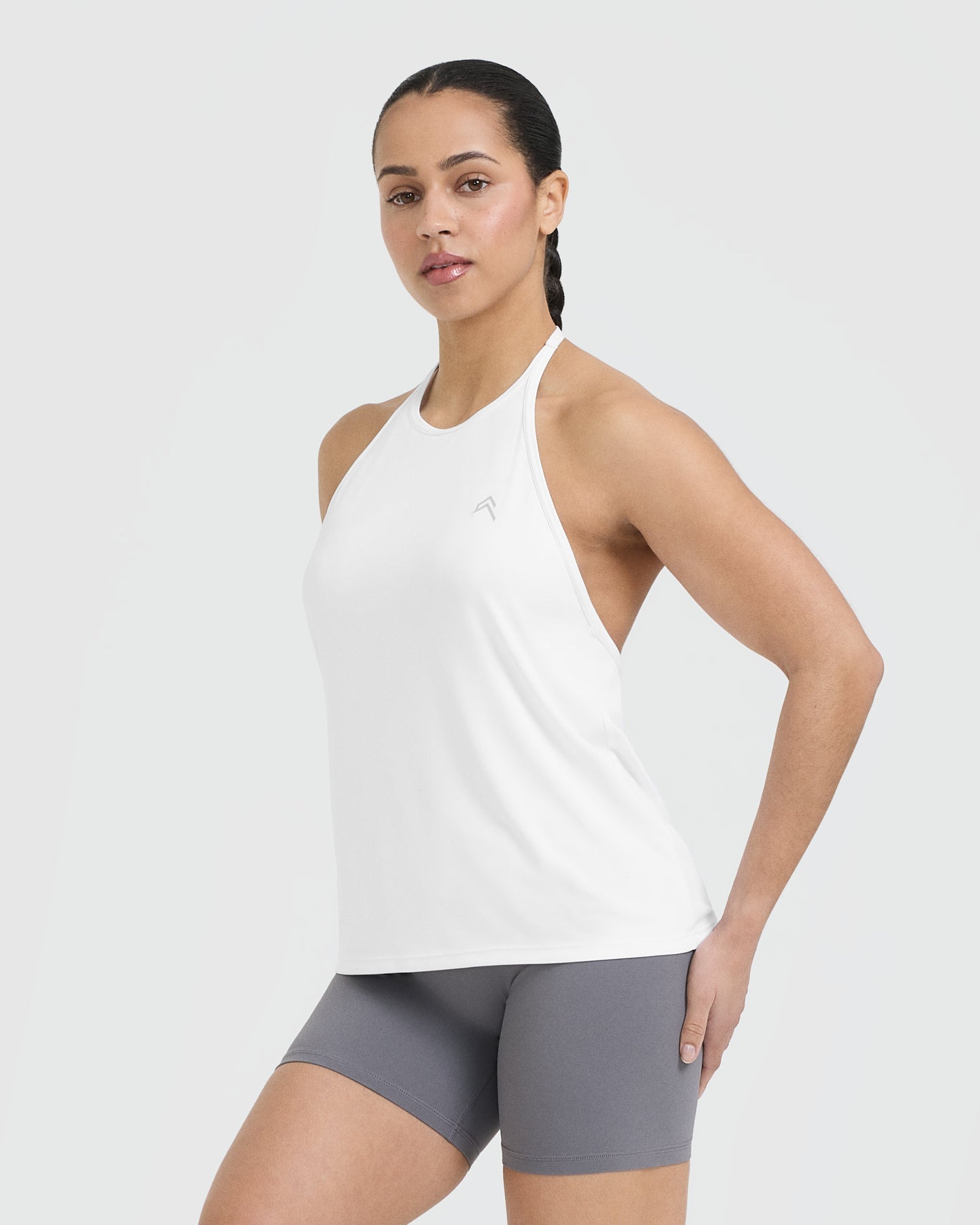 Go To High Neck Loose Crop Vest | White - Image 3