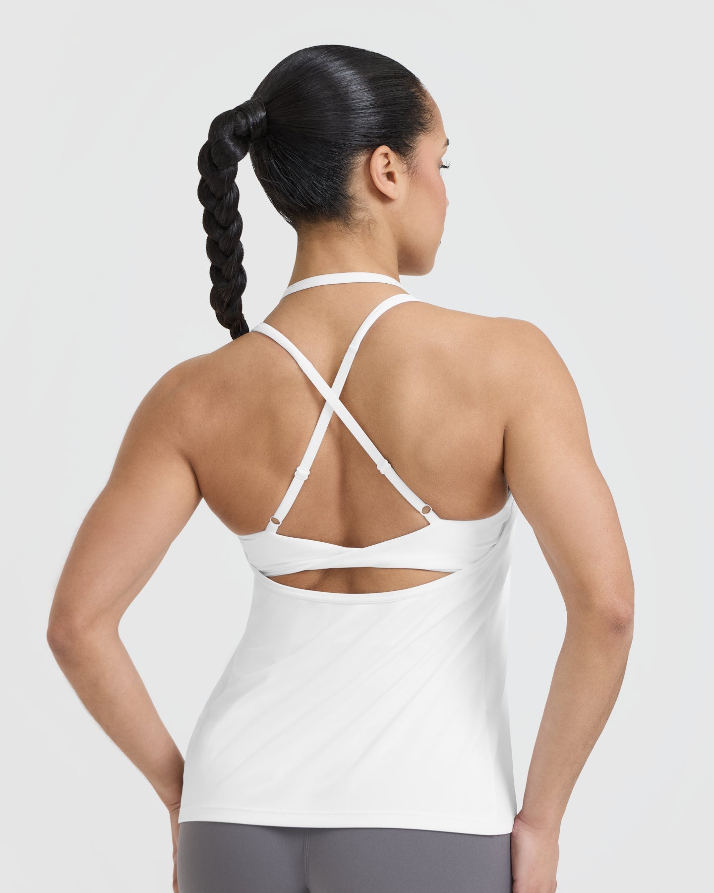 Go To High Neck Loose Crop Vest | White - Image 5