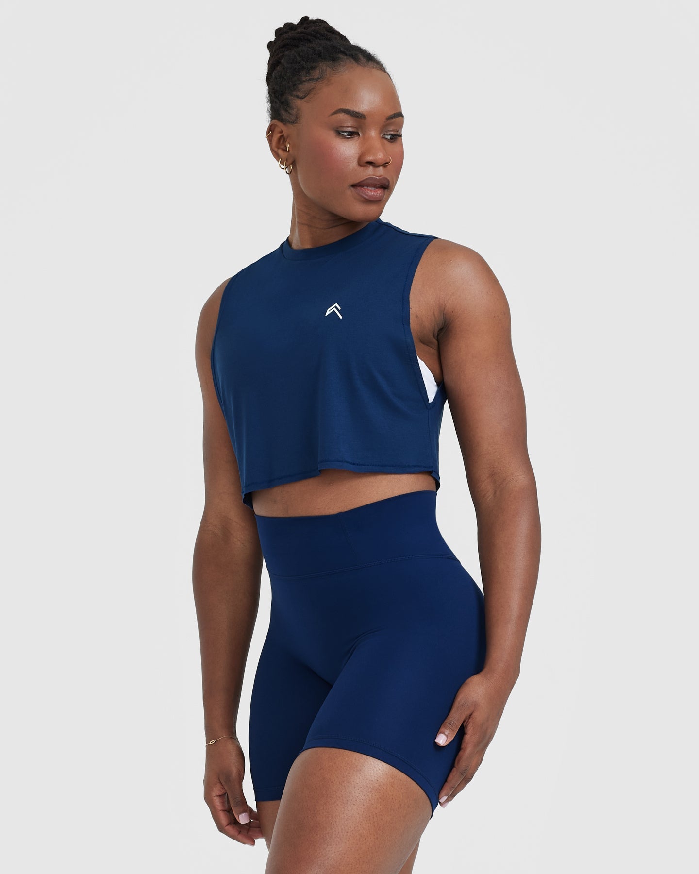 Go To Muscle Crop Vest | Midnight Blue - Image 3