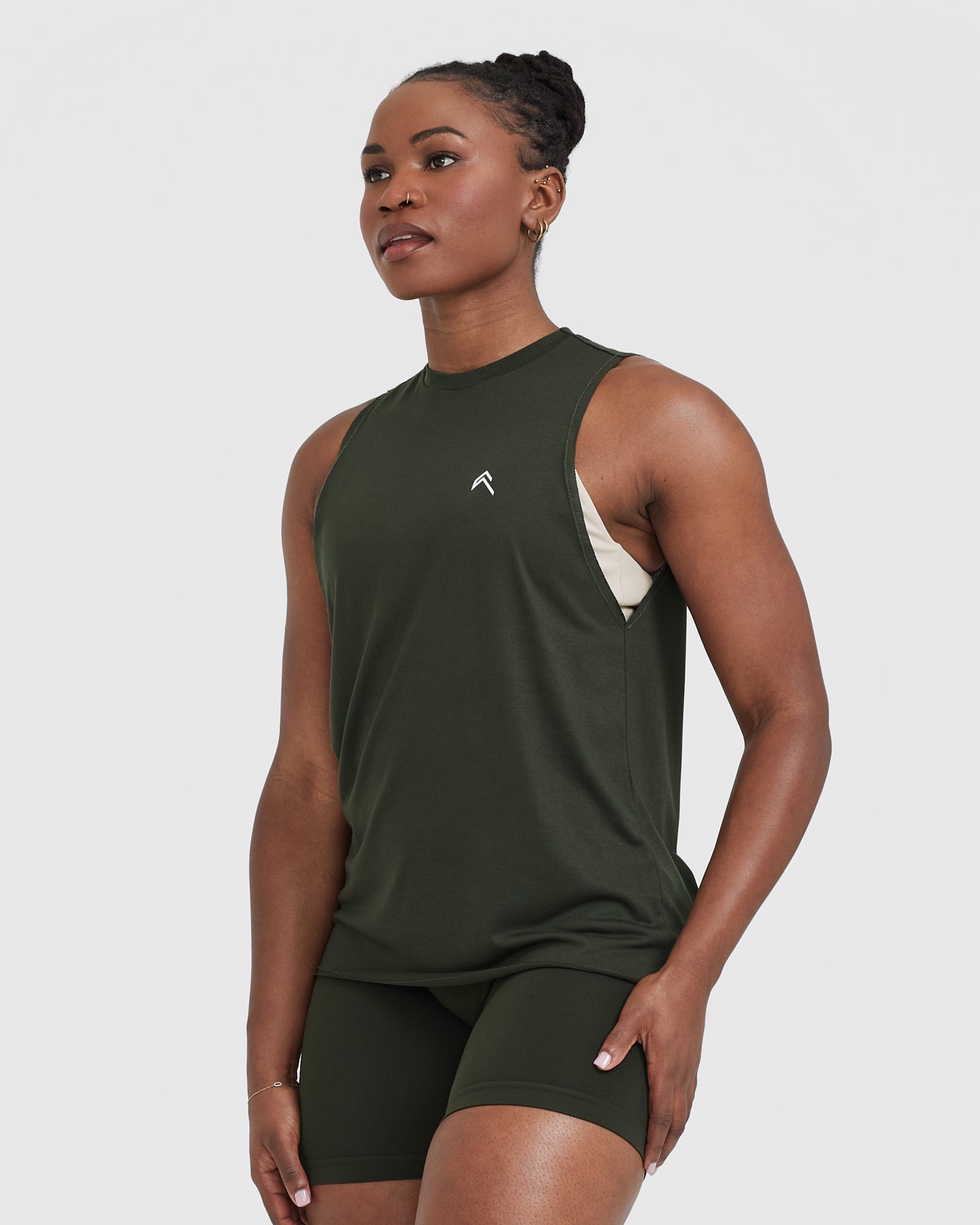 Go To Muscle Vest | Khaki Green - Image 3