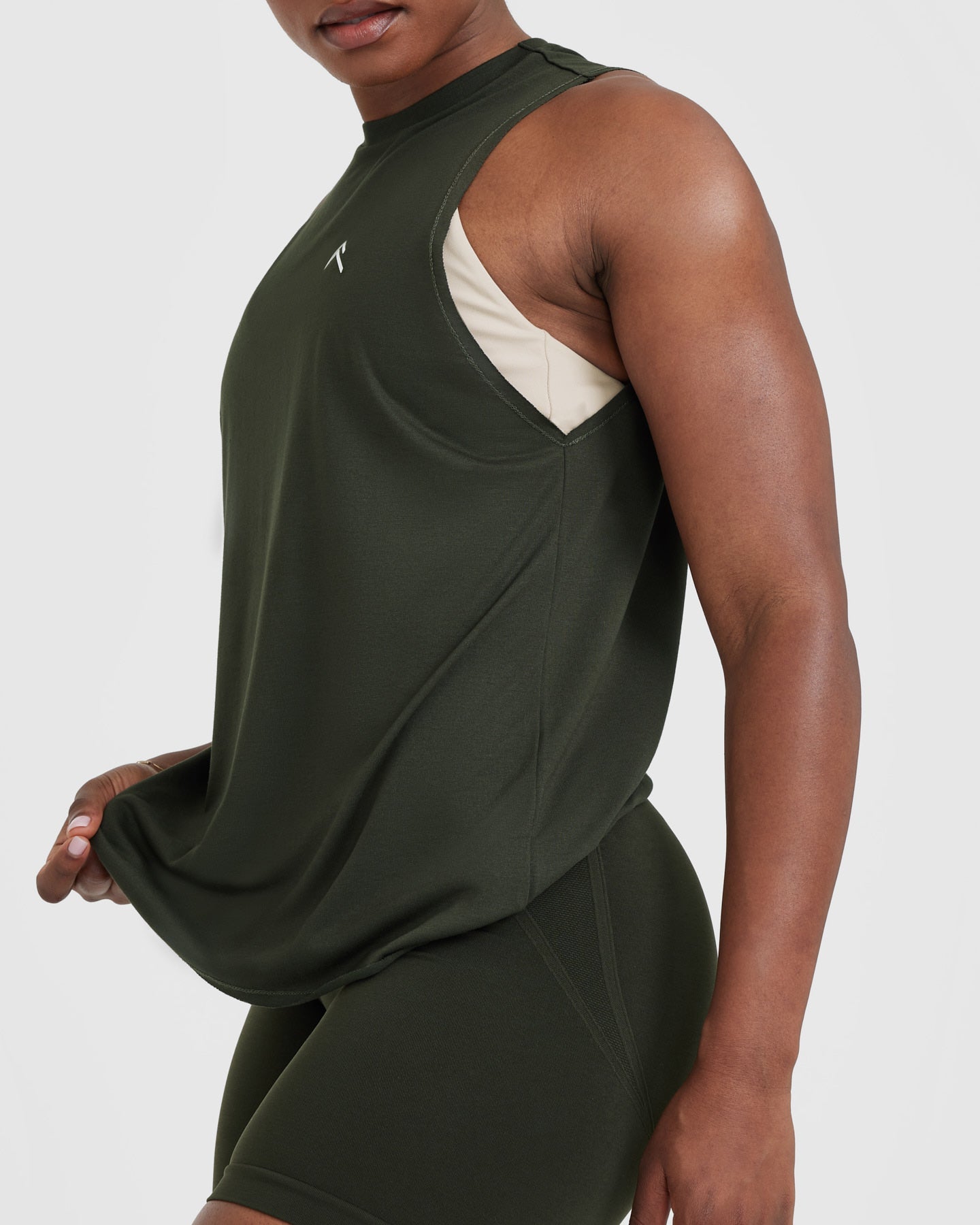 Go To Muscle Vest | Khaki Green - Image 4