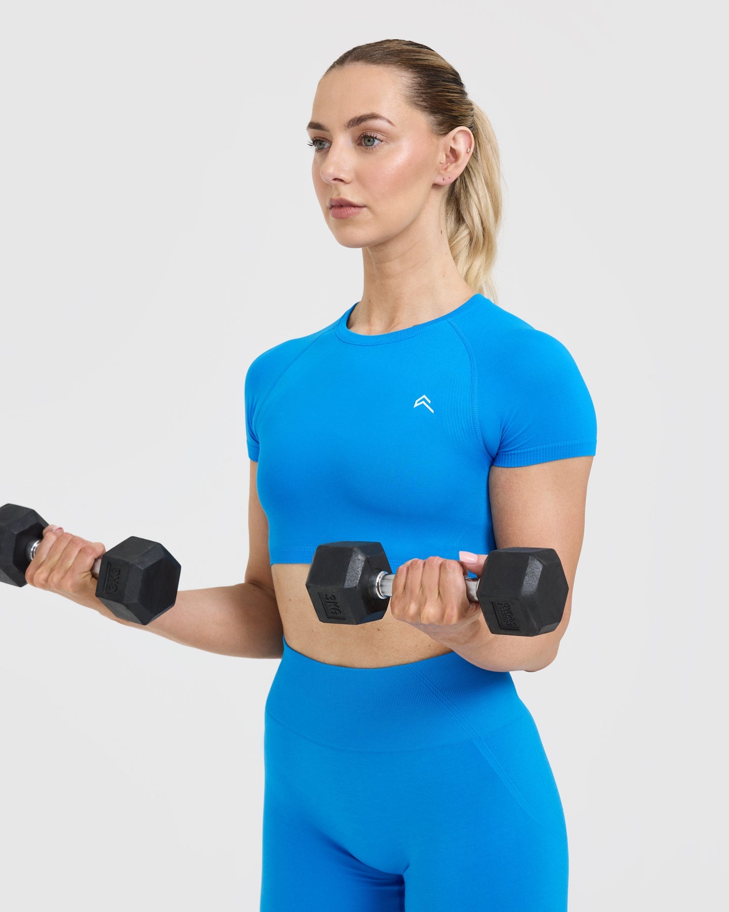 Go To Seamless Fitted Crop Top | Tropical Blue - Image 6