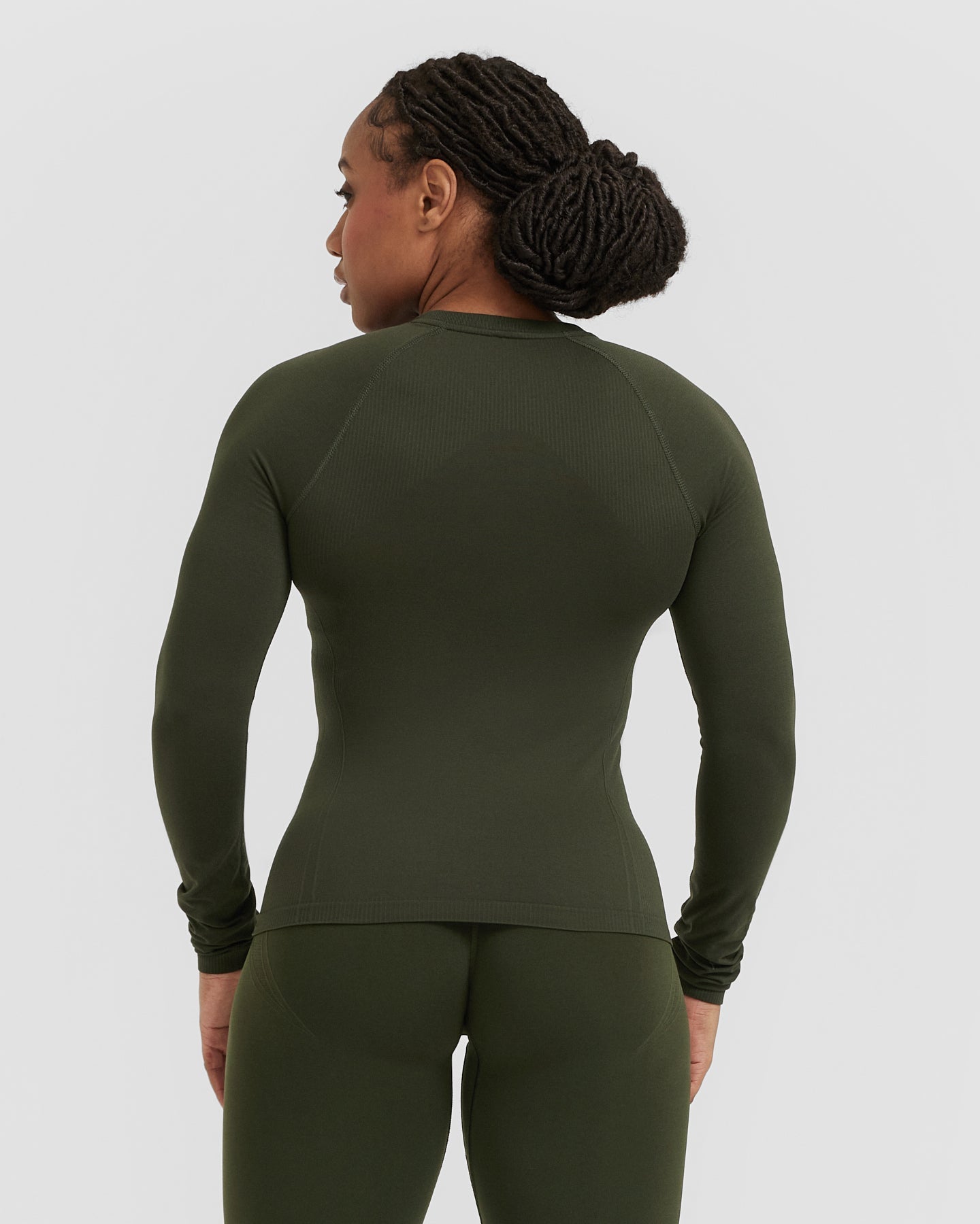 Go To Seamless Fitted Long Sleeve Top | Khaki - Image 2