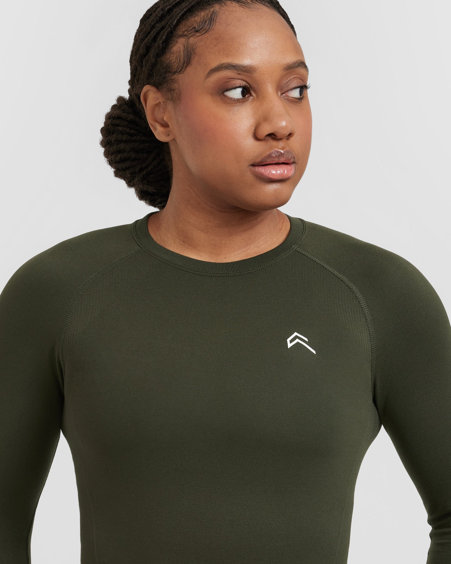 Go To Seamless Fitted Long Sleeve Top | Khaki - Image 4
