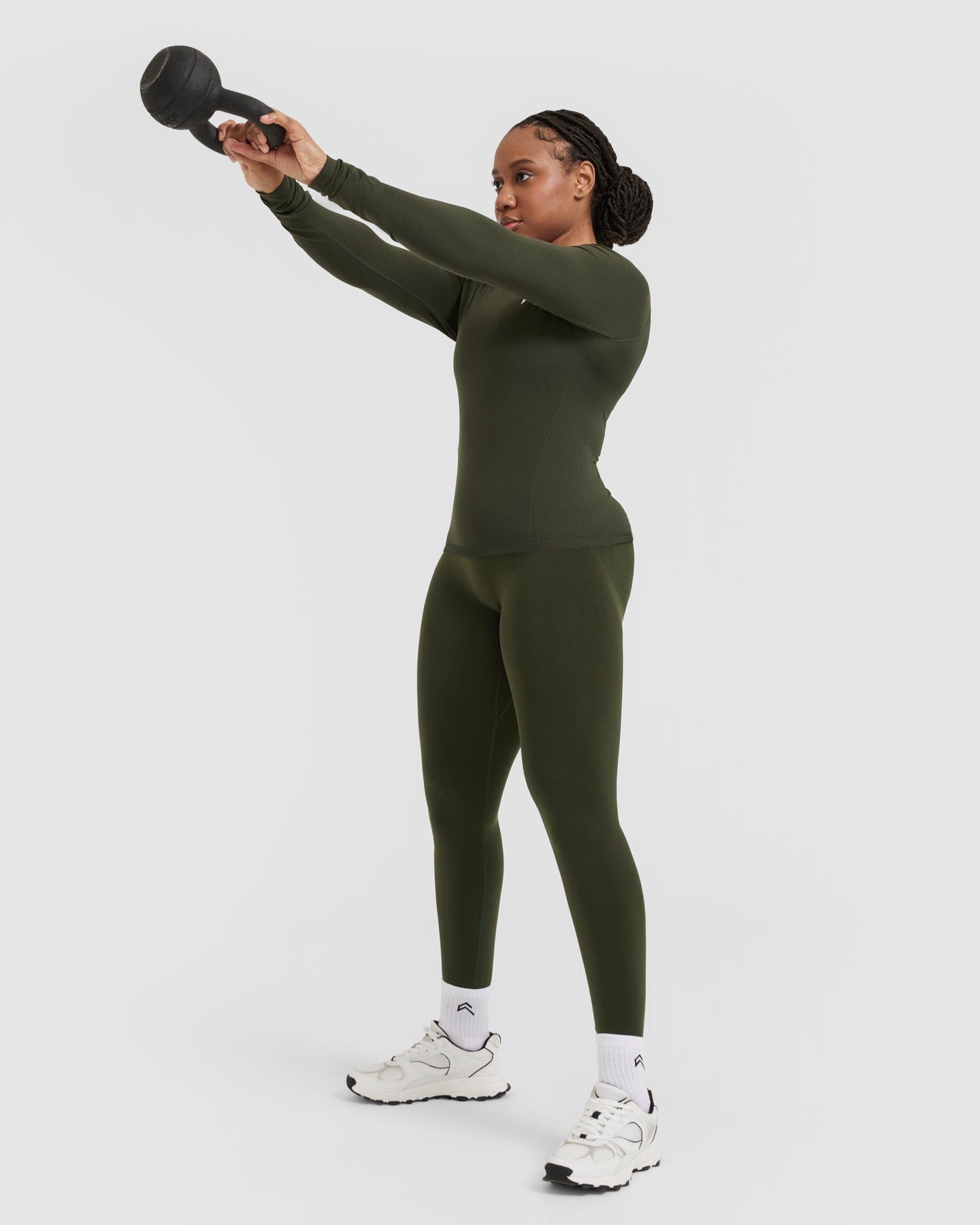 Go To Seamless Fitted Long Sleeve Top | Khaki - Image 6