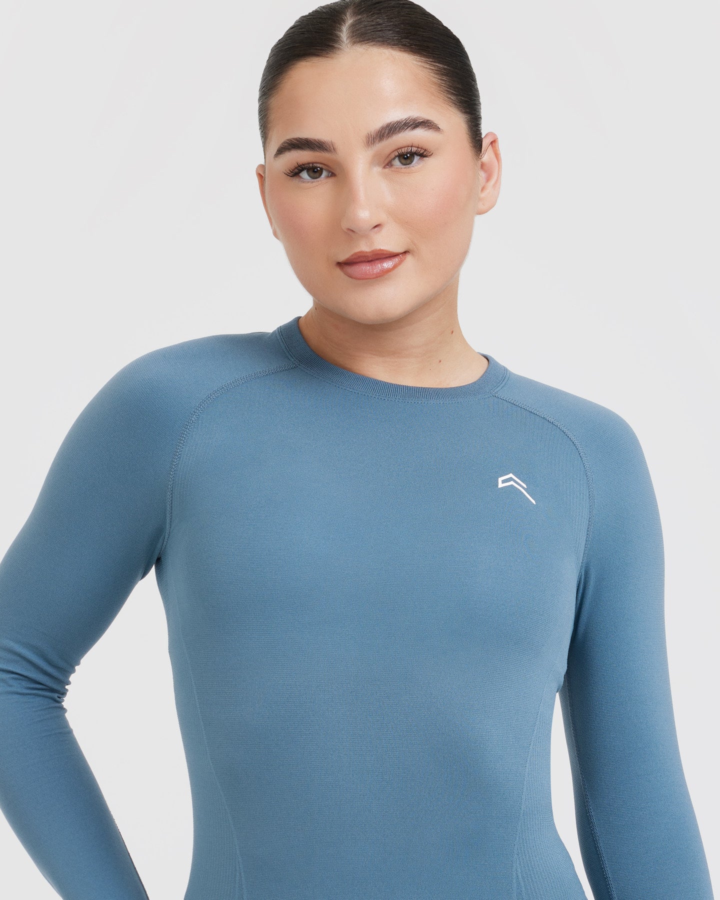 Go To Seamless Fitted Long Sleeve Top | Moonstone Blue - Image 4