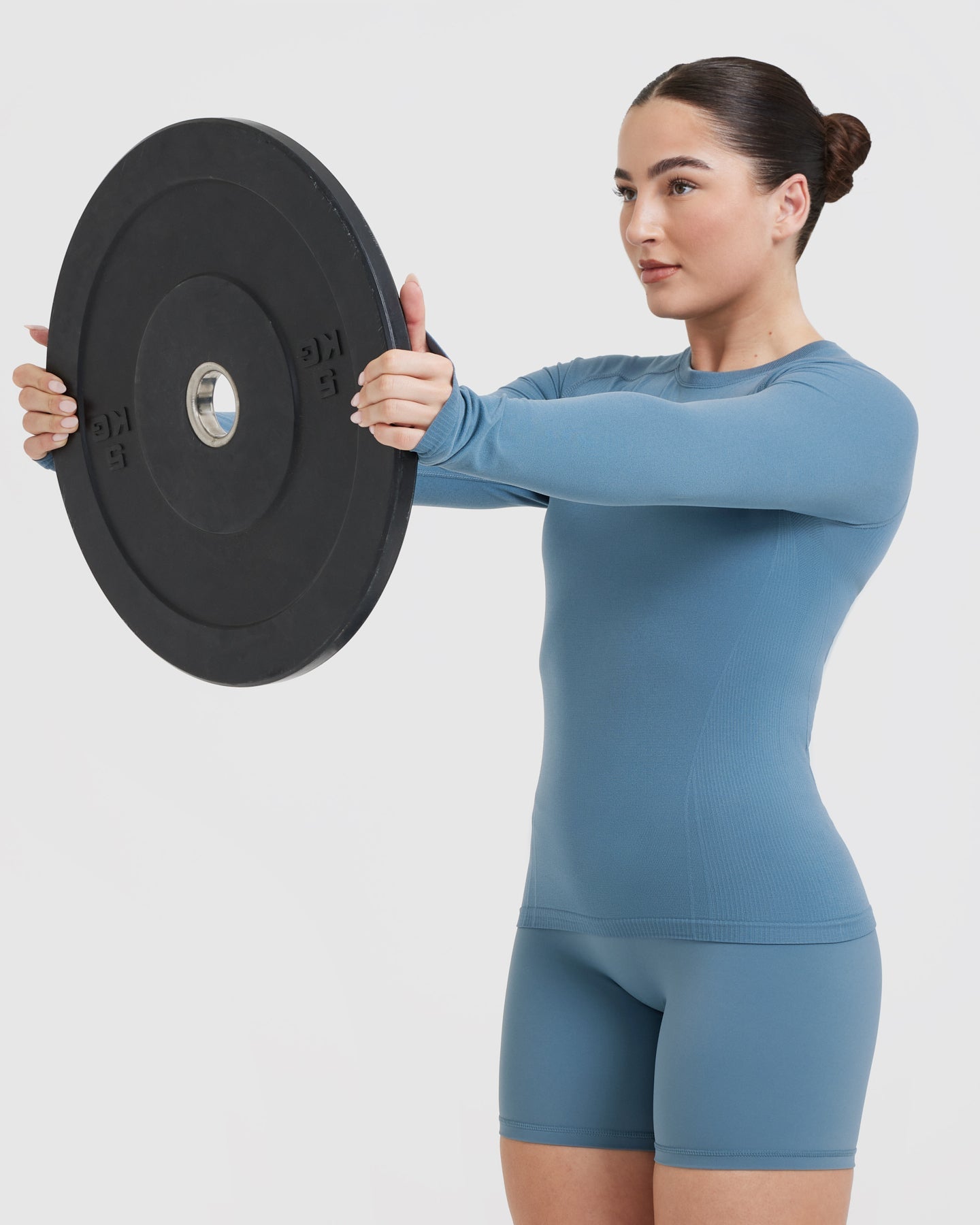 Go To Seamless Fitted Long Sleeve Top | Moonstone Blue - Image 6