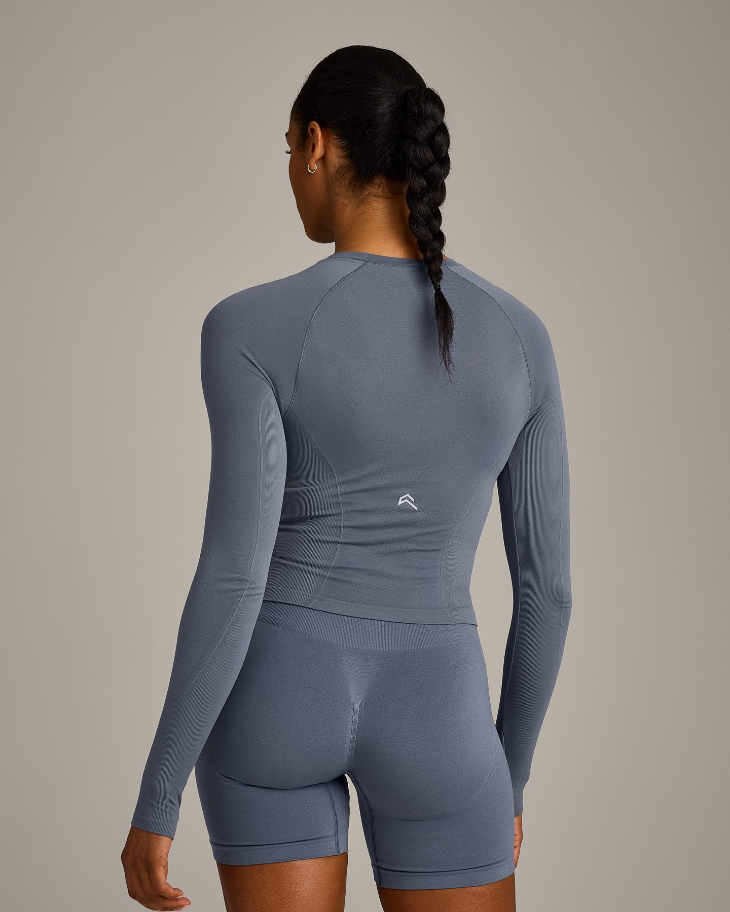Oner Seamless Fitted Long Sleeve Top | Dark Granite Blue - Image 6