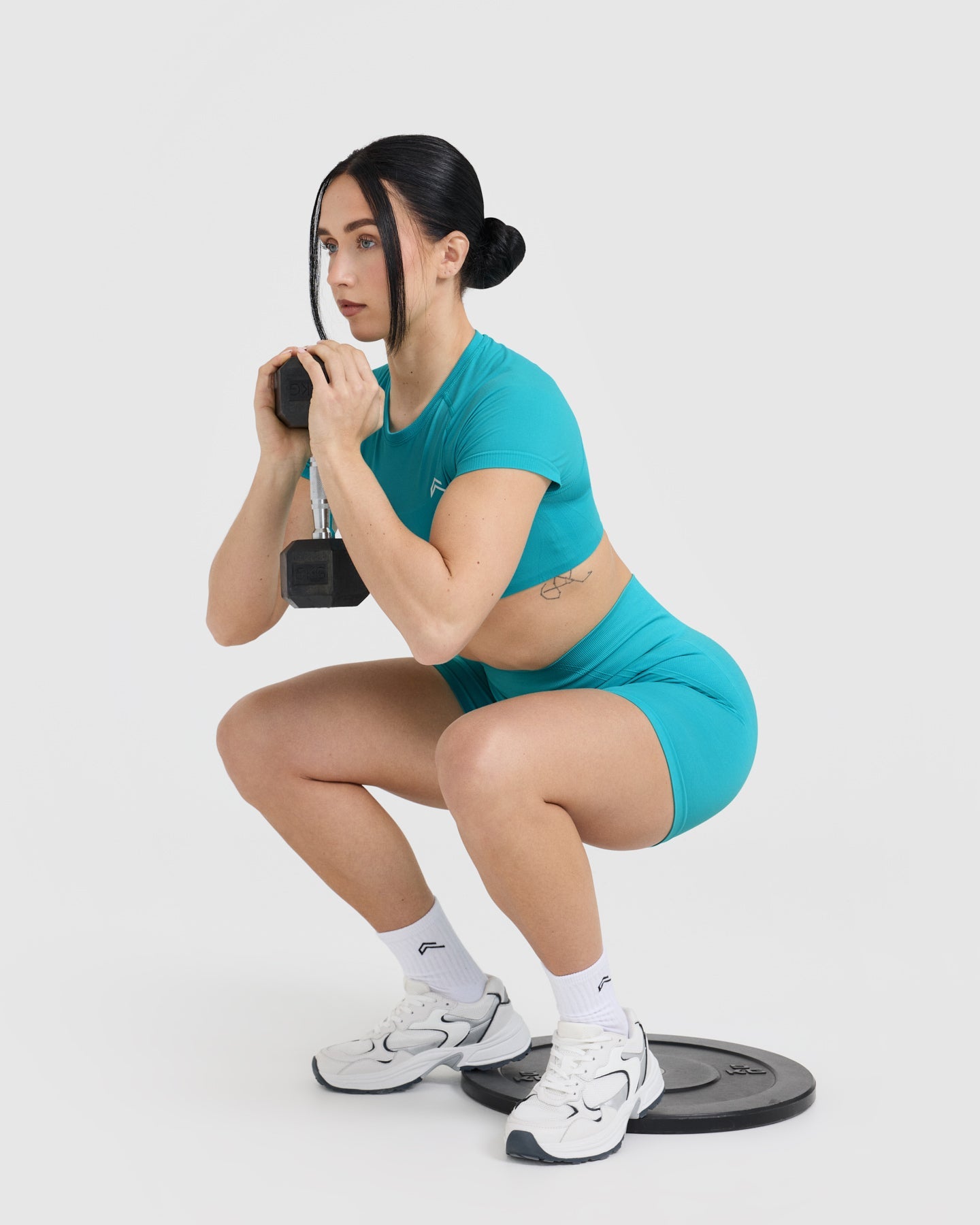 Go To Seamless Fitted Crop Top | Aqua Blue - Image 6